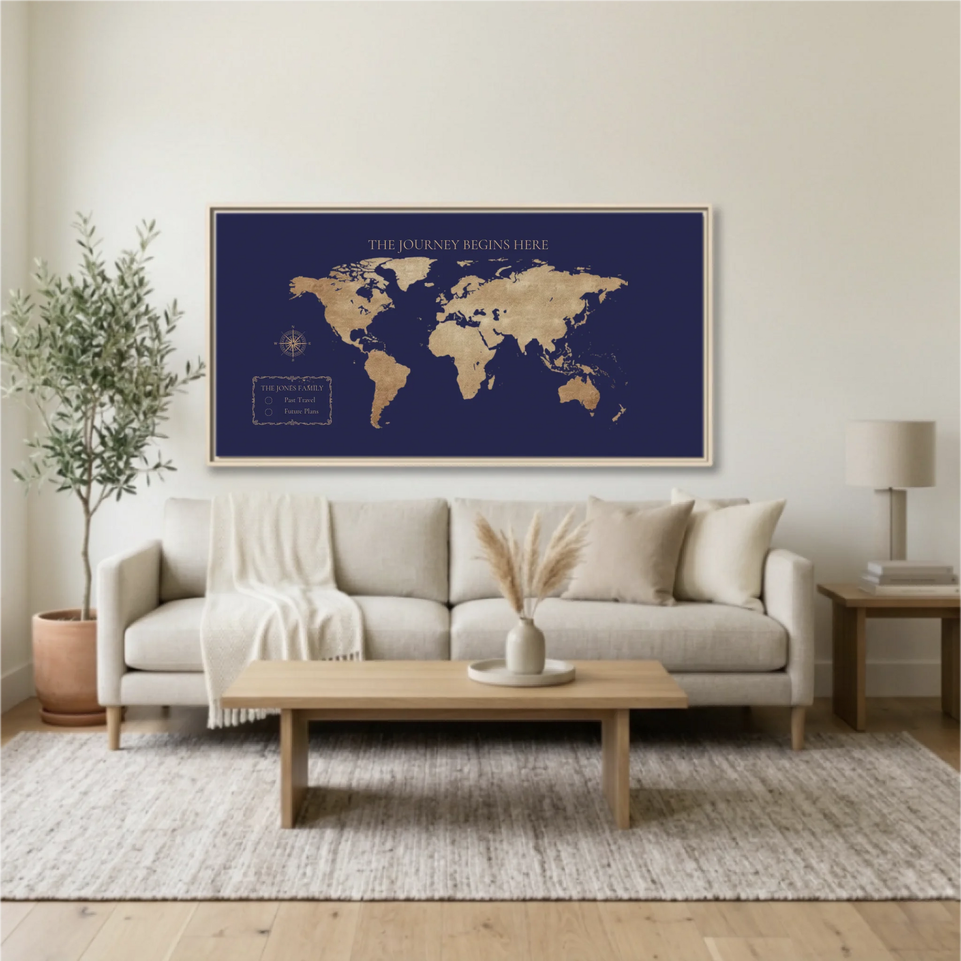 Living Room Natural Framed Wide Format 2.1 Mockup