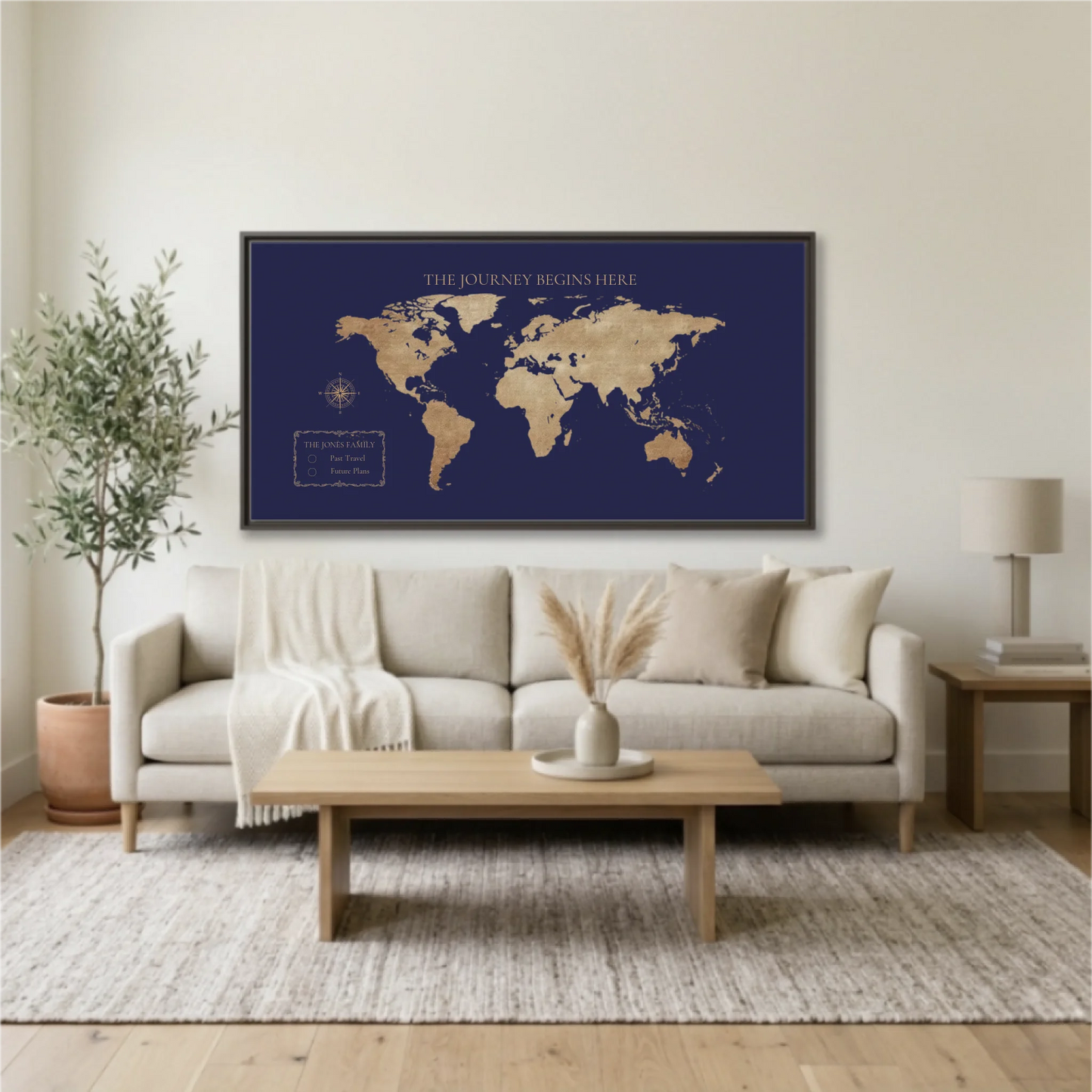 Living Room Espresso Framed Wide Format 2.1 Mockup