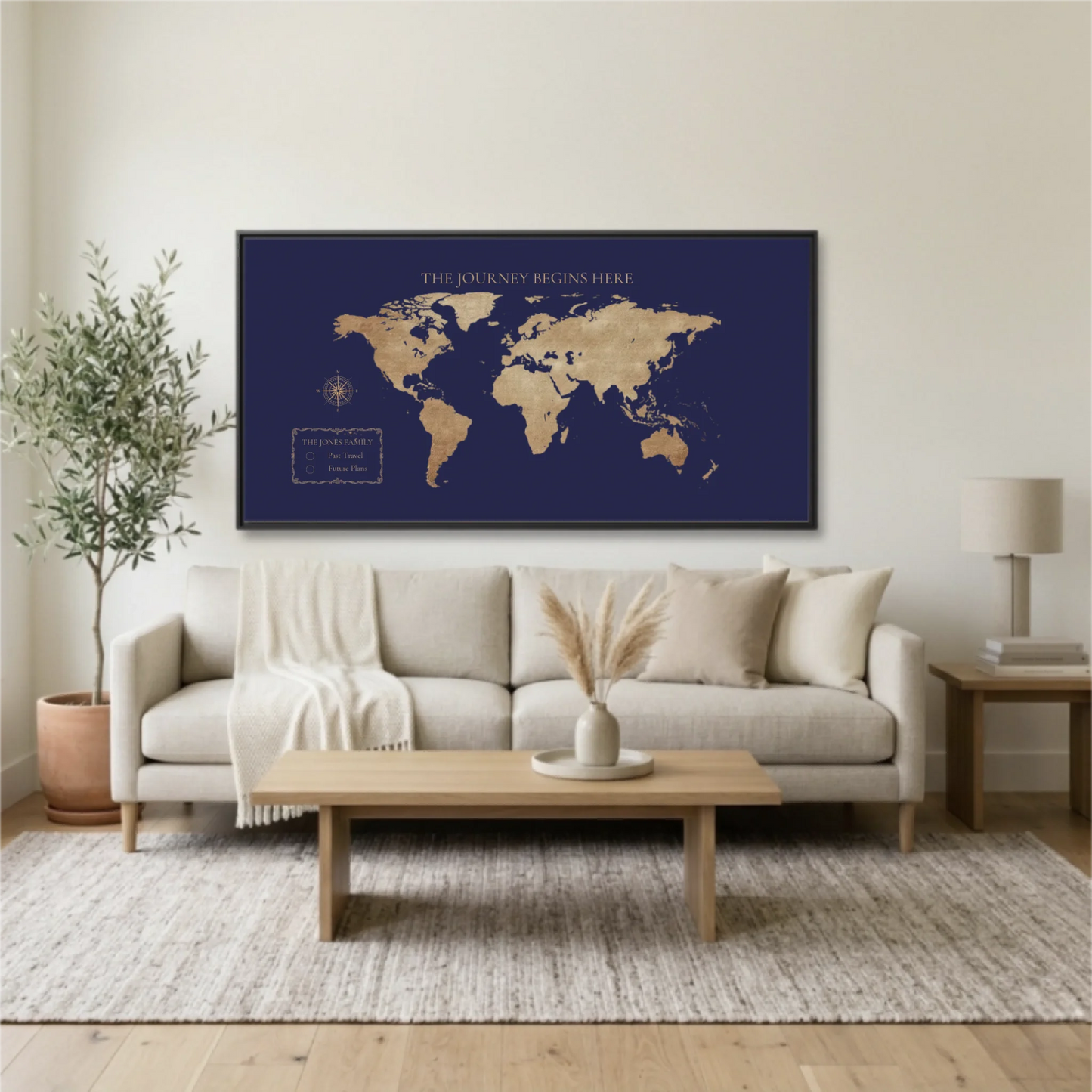 Living Room Black Framed Wide Format 2.1 Mockup