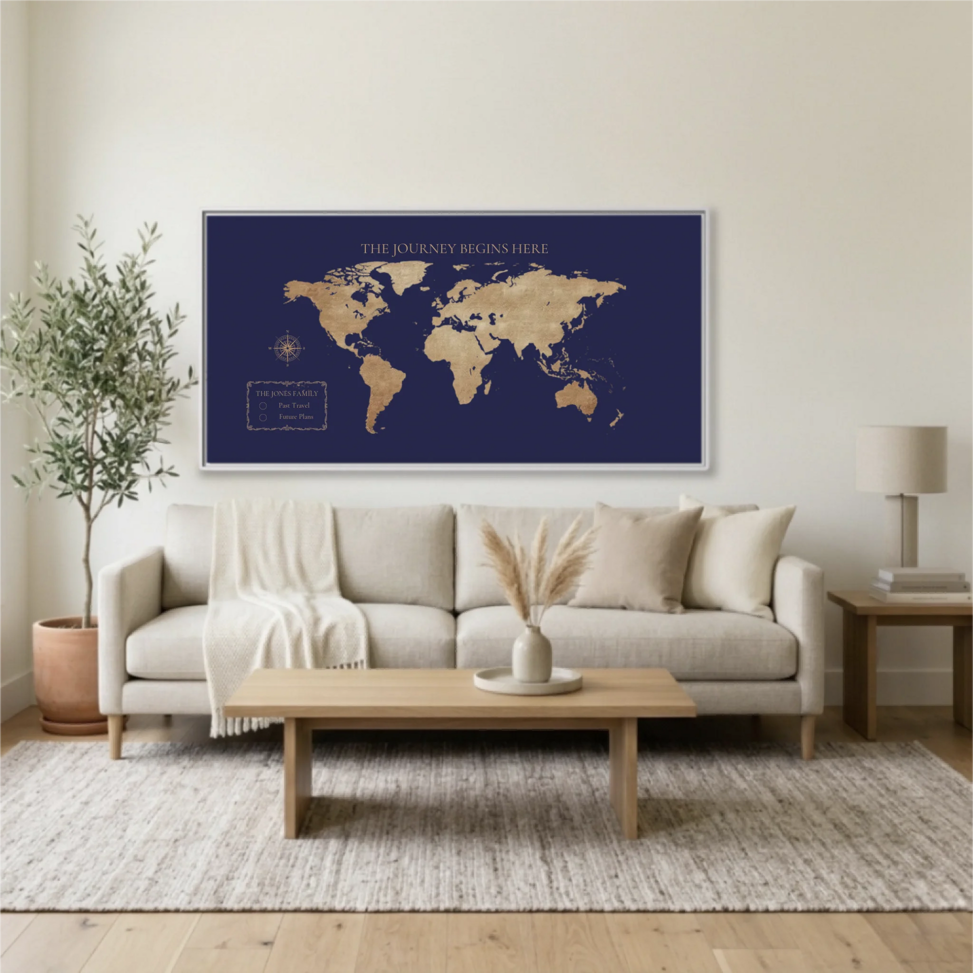 Living Room White Framed Wide Format 2.1 Mockup