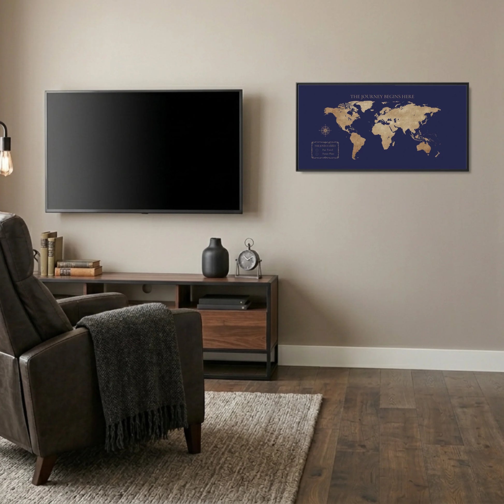 Man Cave Black Frame Wide Format 2.1 Canvas Mockup