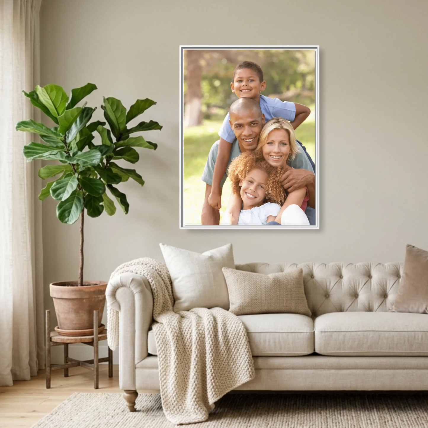White Framed 30x40 (3.4) Vertical Rectangular Canvas