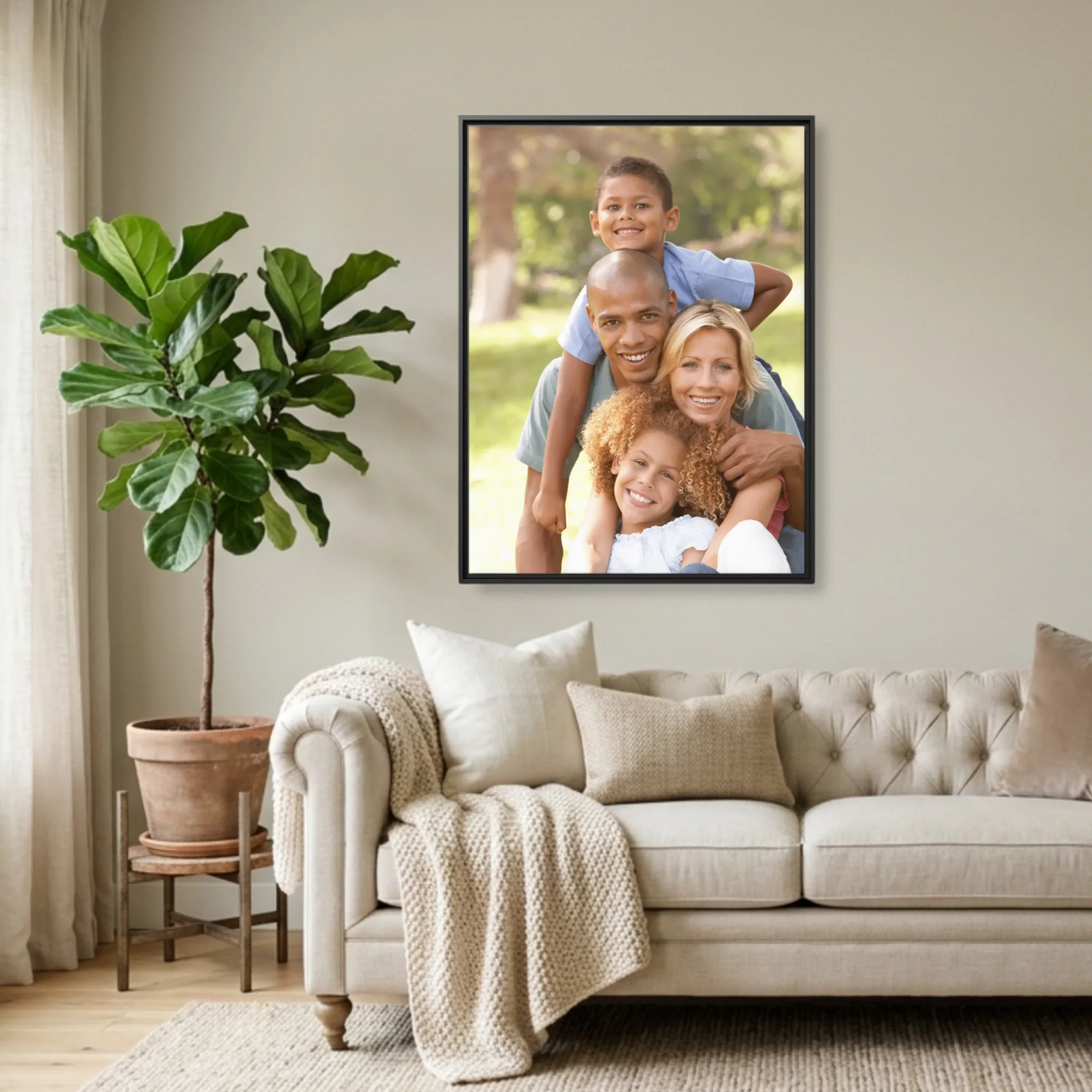 Black Framed 30x40 (3.4) Vertical Rectangular Canvas