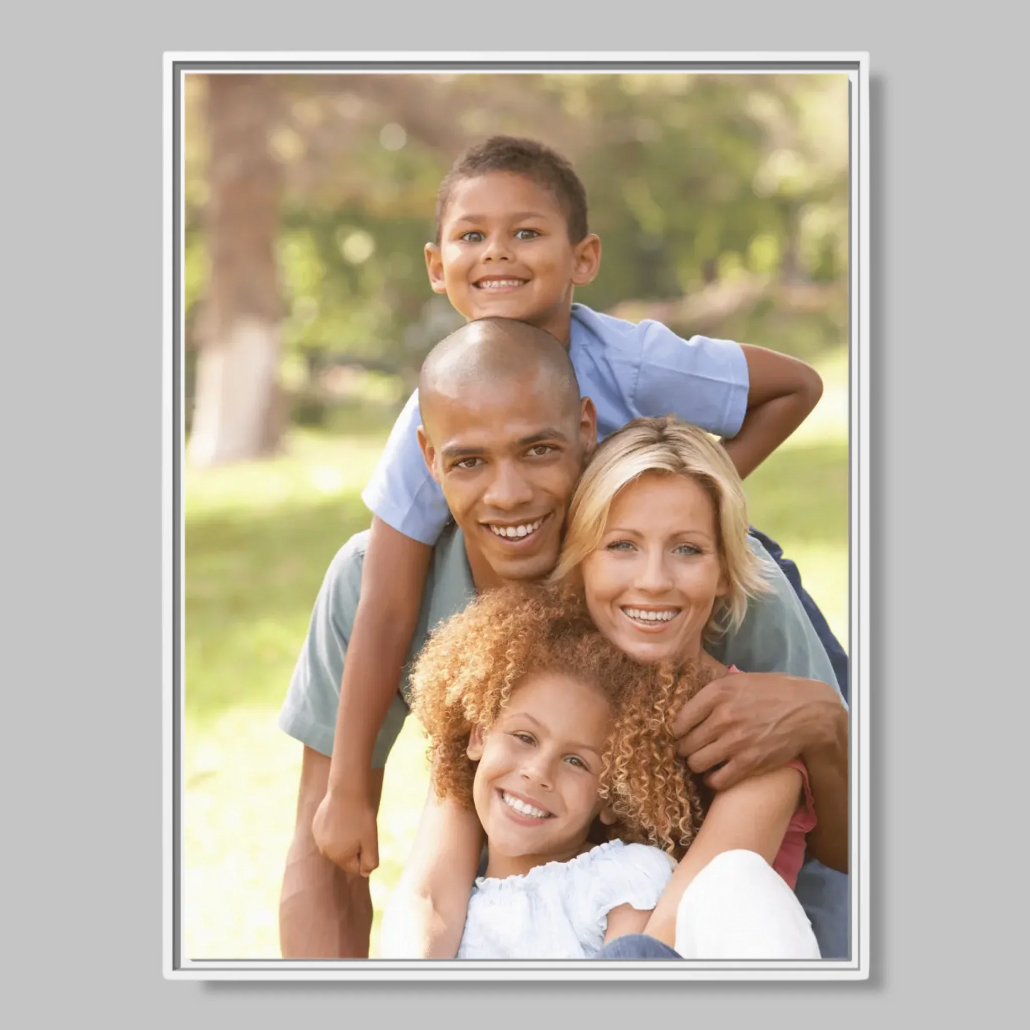White Framed Closeup 30x40 (3.4) Vertical Rectangular Canvas