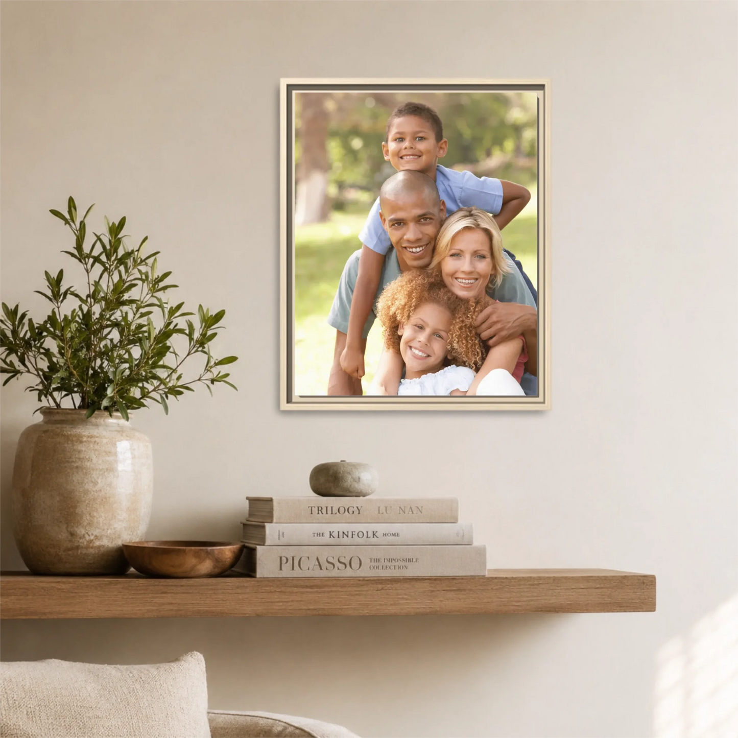 Natural Framed 16x20 Vertical Canvas (4.5) Mockup For TIB