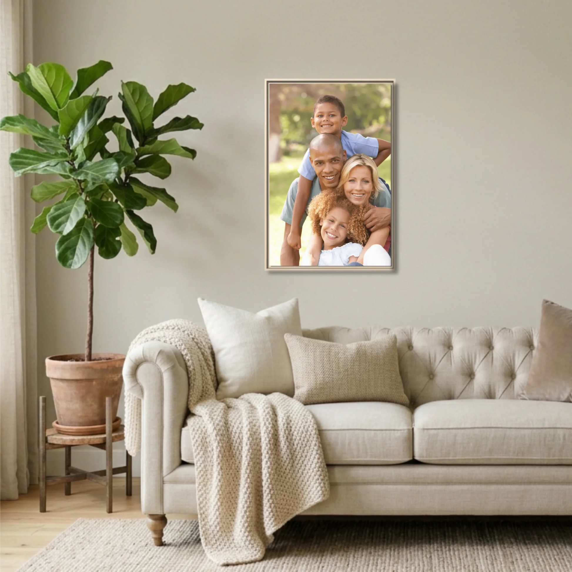 Natural Framed 24x36 Vertical Canvas (2.3) Mockup For TIB