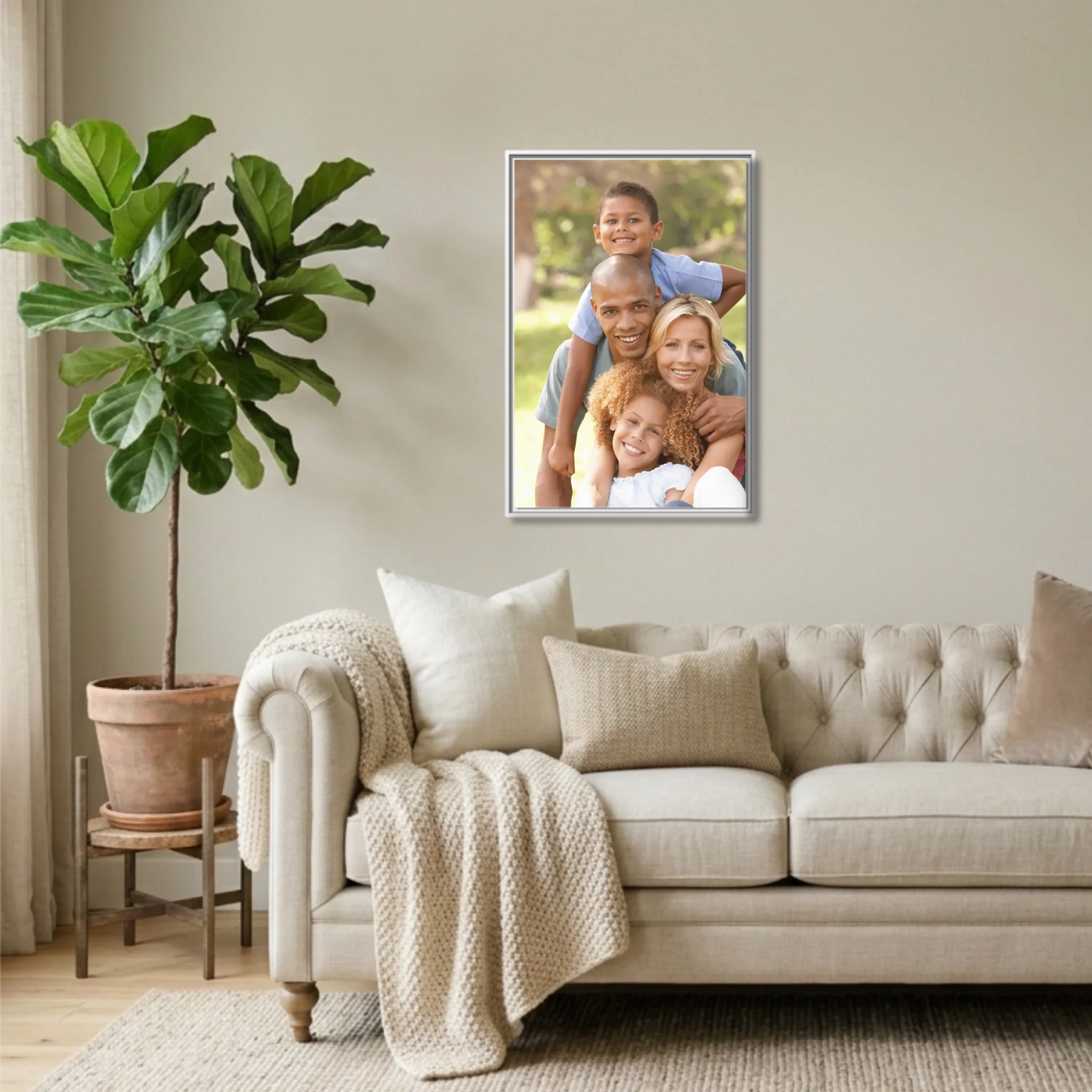 White Framed 24x36 Vertical Canvas (2.3) Mockup For TIB