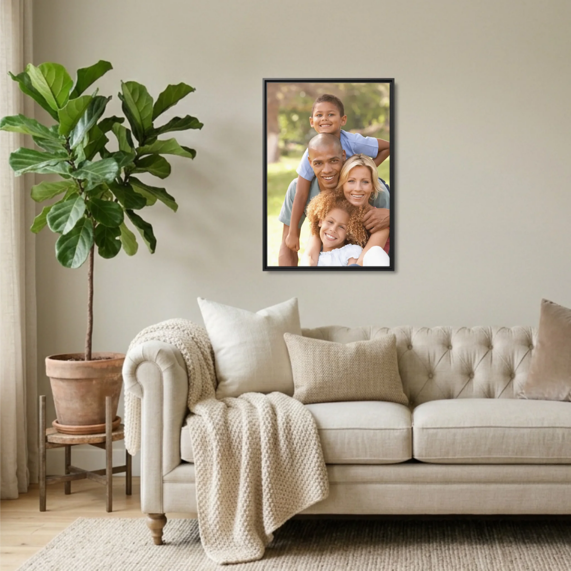Black Framed 24x36 Vertical Canvas (2.3) Mockup For TIB