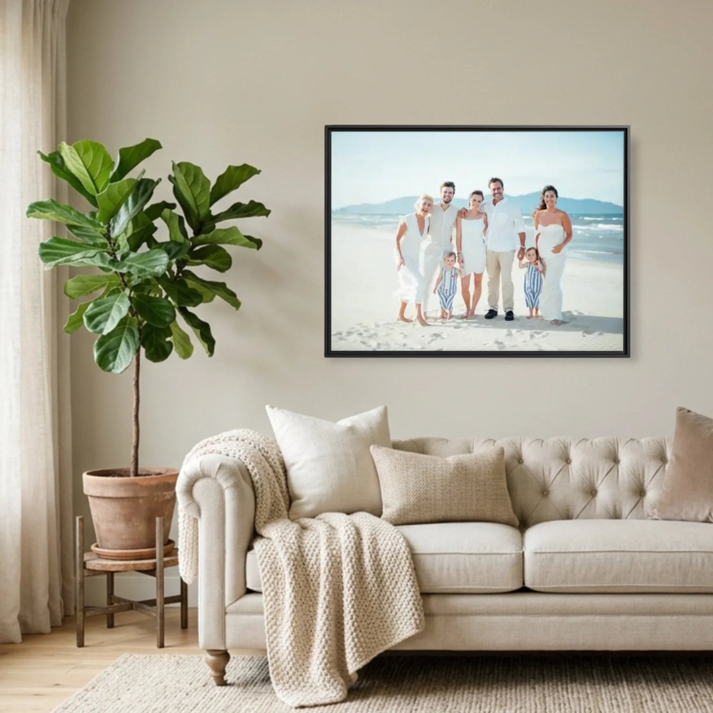 Black Framed Horizontal 4.3 Rectangular Canvas Lifestyle Mockup