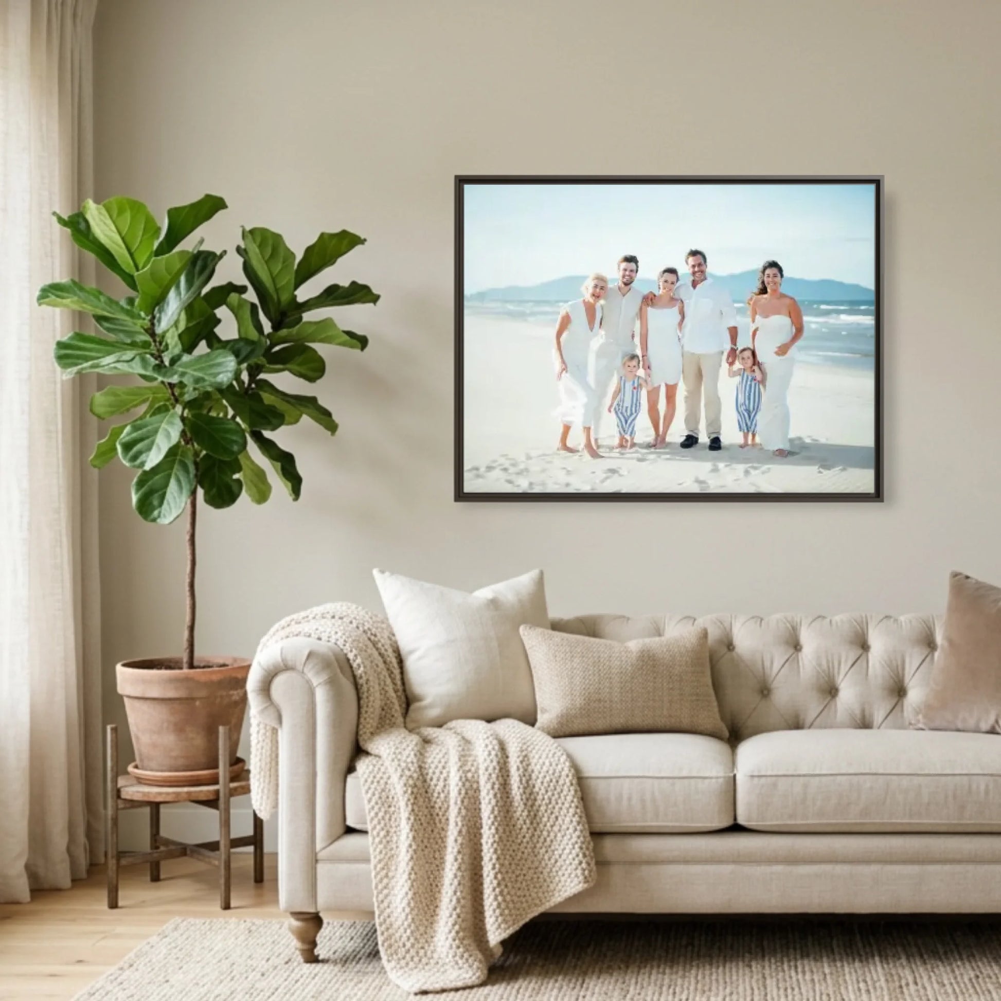 Espresso Framed Horizontal 4.3 Rectangular Canvas Lifestyle Mockup
