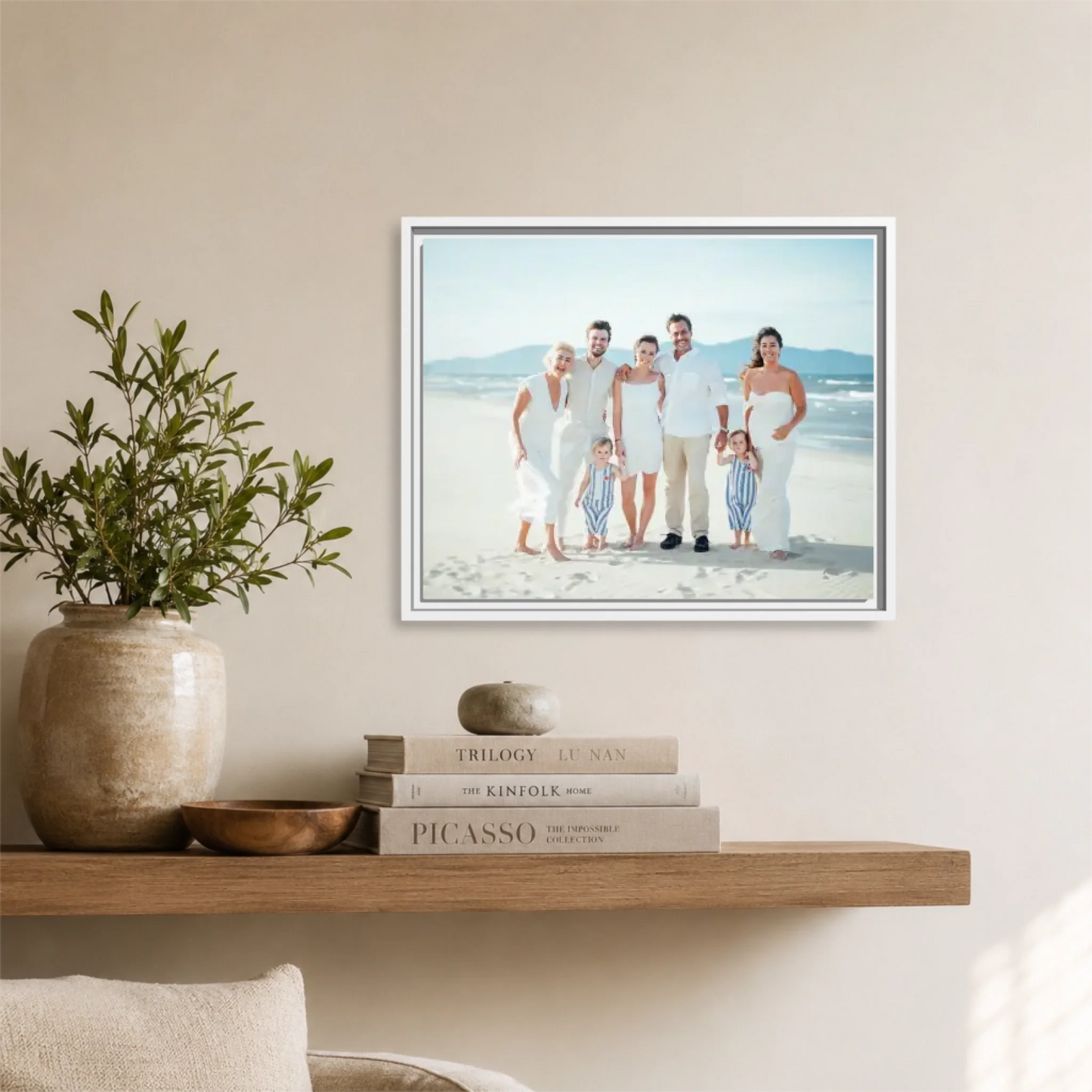 White framed Horizontal 5.4 20x16 Canvas Mockup for TIB