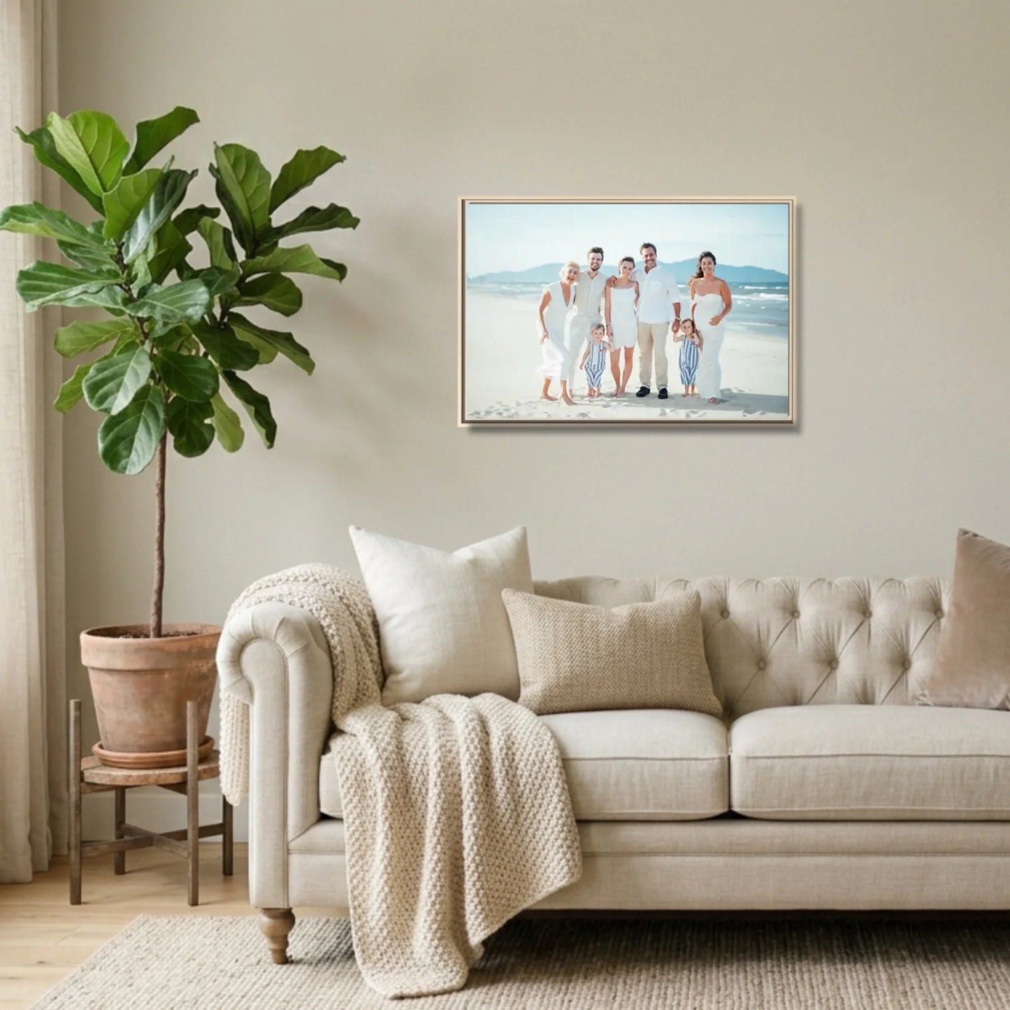 Natural framed 36x24 Horizontal Canvas (2.3) Lifestyle Mockup