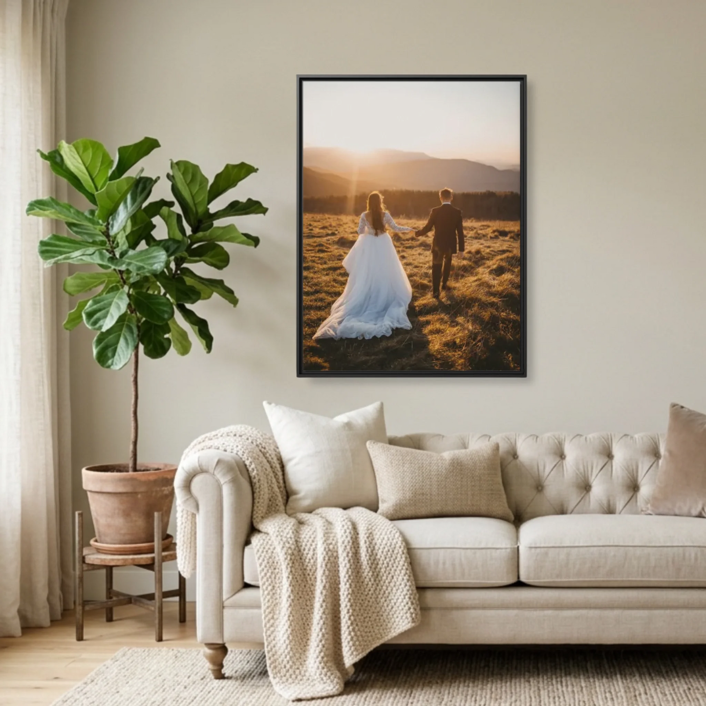 Black Framed 30x40 (3.4) Vertical Rectangular Canvas