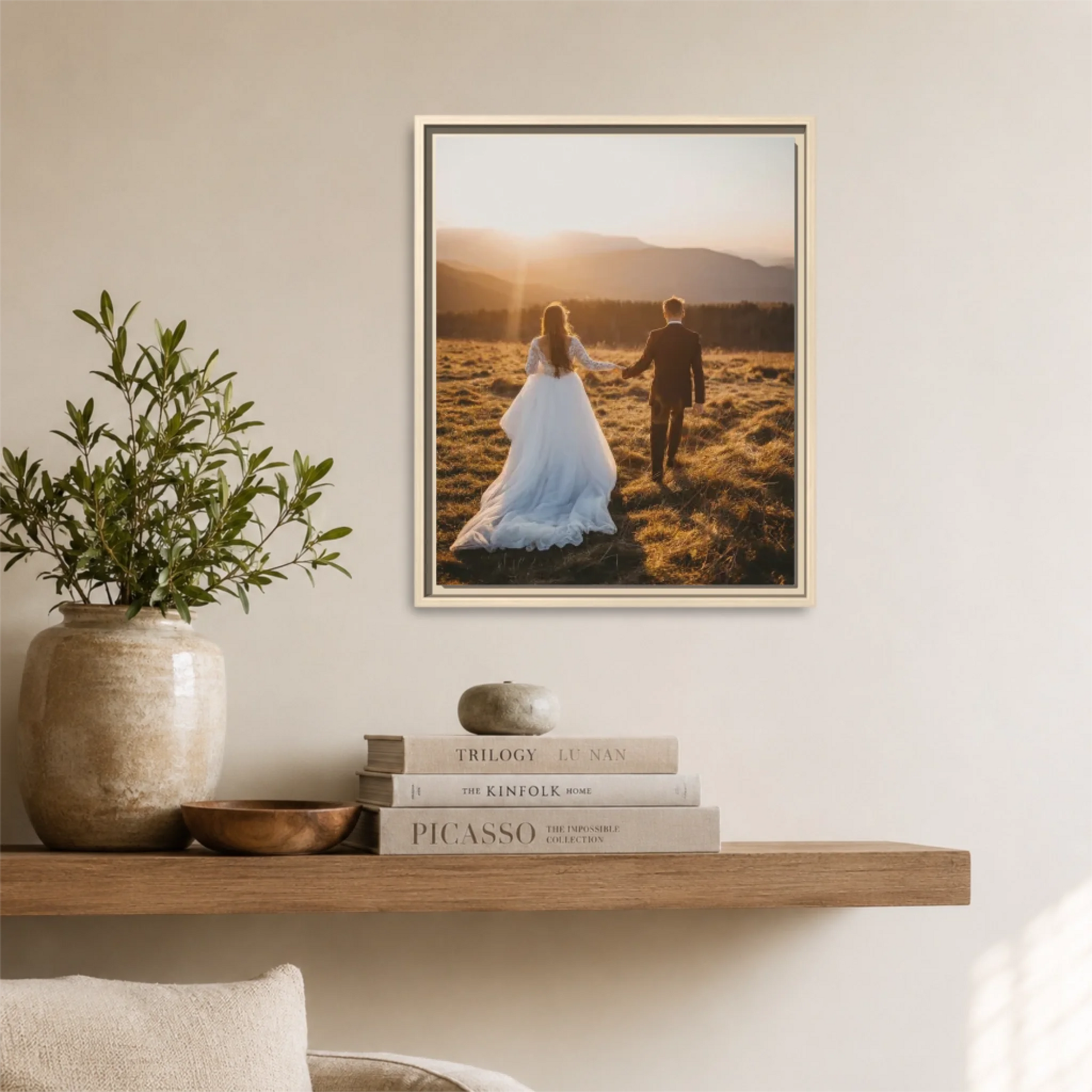 Natural Framed 16x20 Vertical Canvas (4.5) Mockup For TIB
