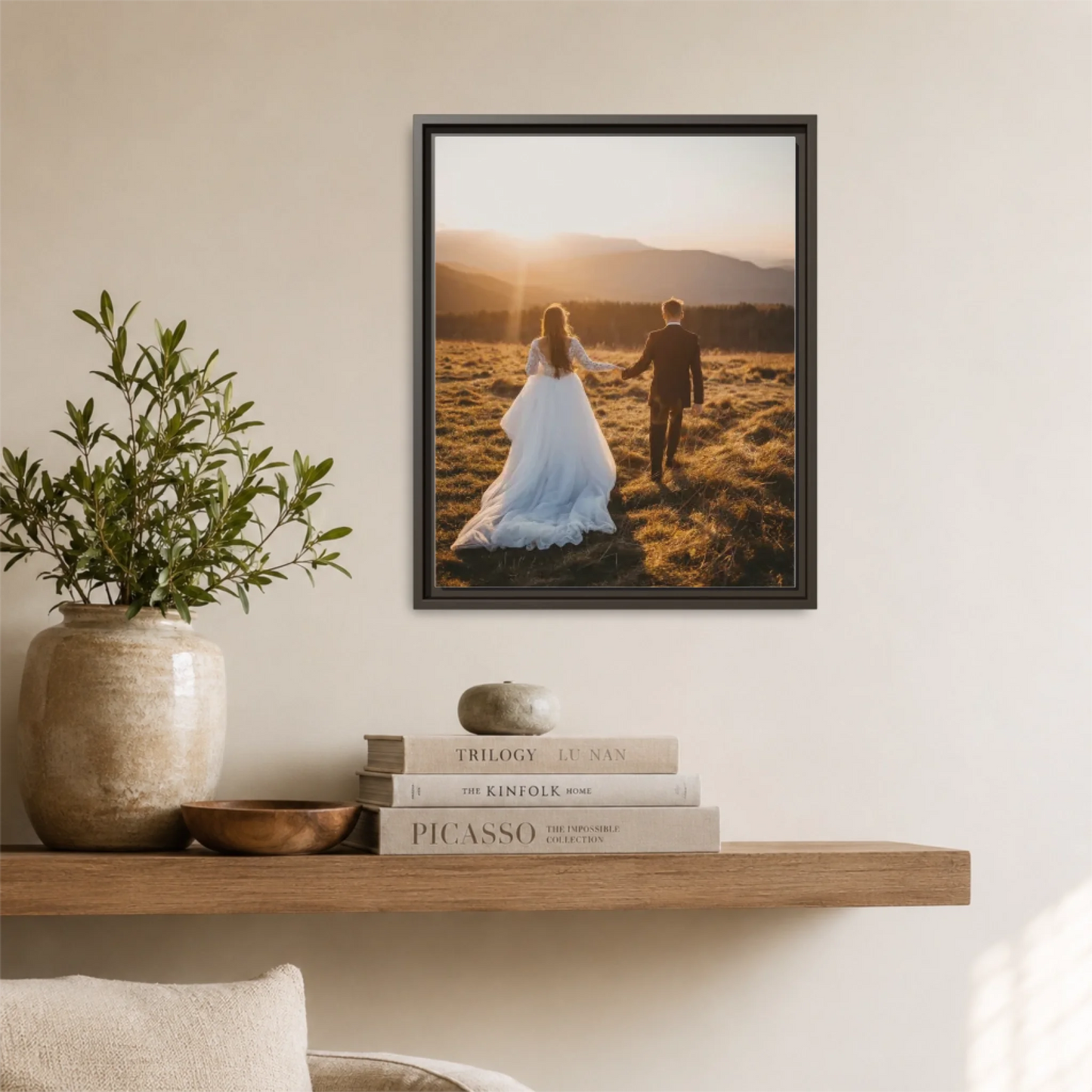 Espresso Framed 16x20 Vertical Canvas (4.5) Mockup For TIB