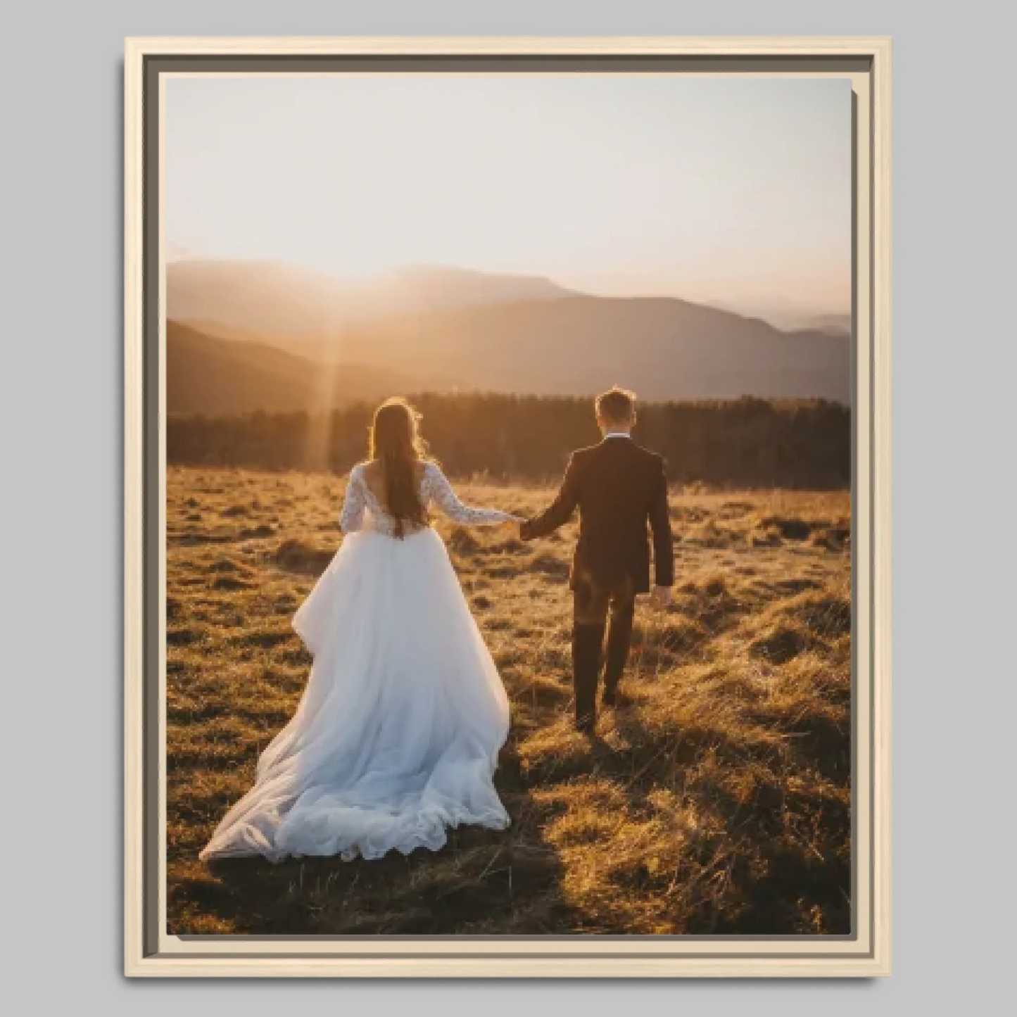 Natural Framed Closeup 16x20 Vertical Canvas (4.5) Mockup For TIB