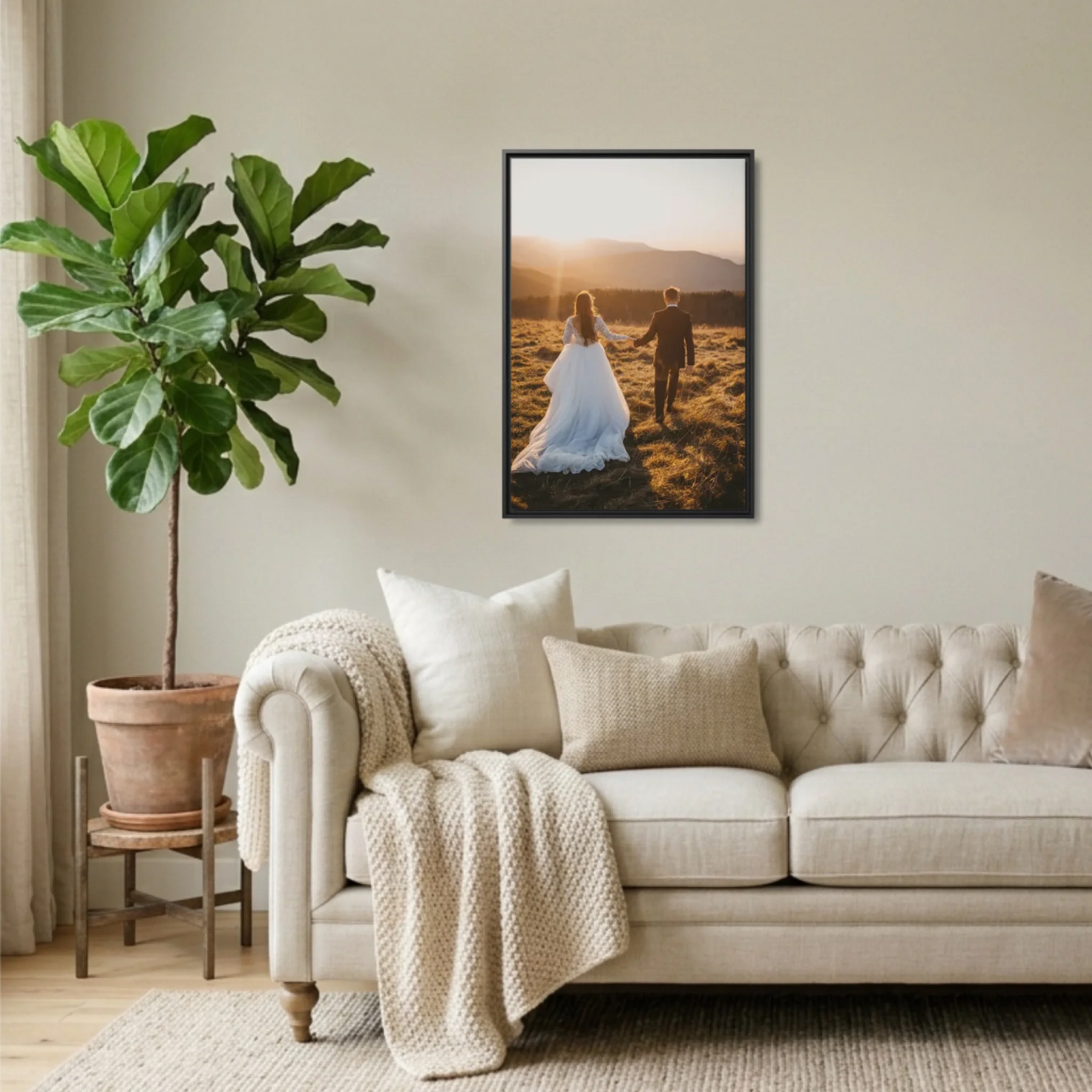 Black Framed 24x36 Vertical Canvas (2.3) Mockup For TIB