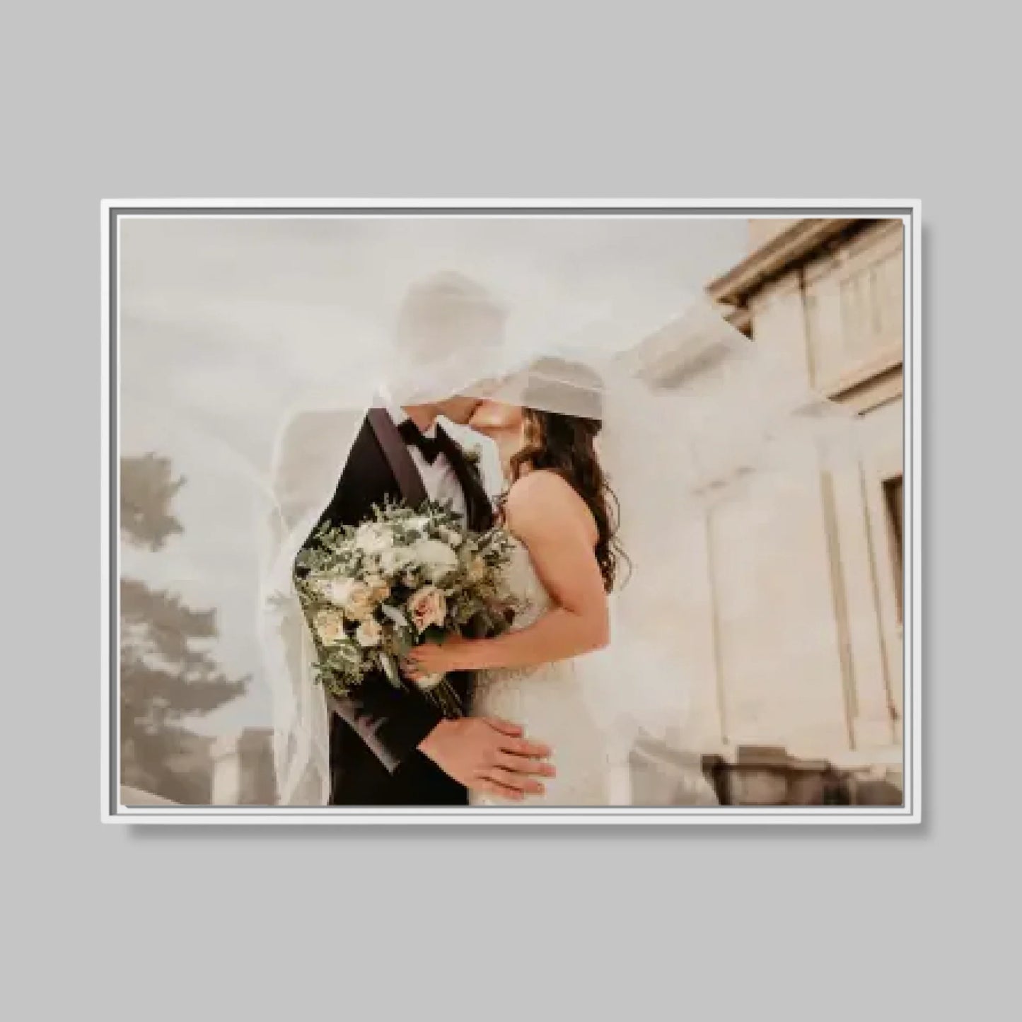 White Framed Closeup 40x30 (4.3) Horizontal Rectangular Canvas
