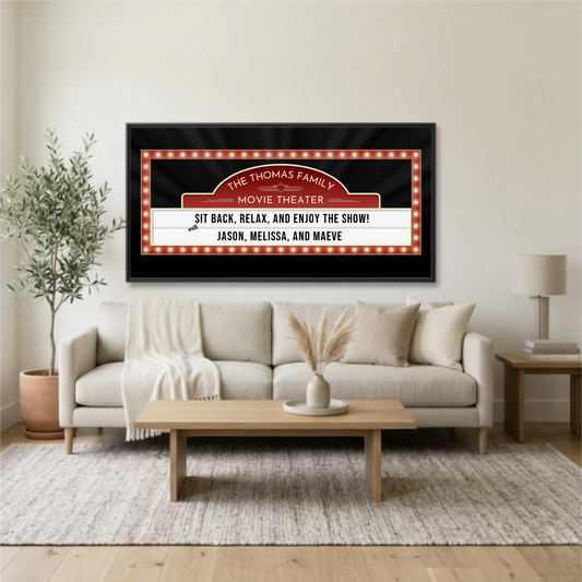 Living Room Black Framed Wide Format 2.1 Mockup