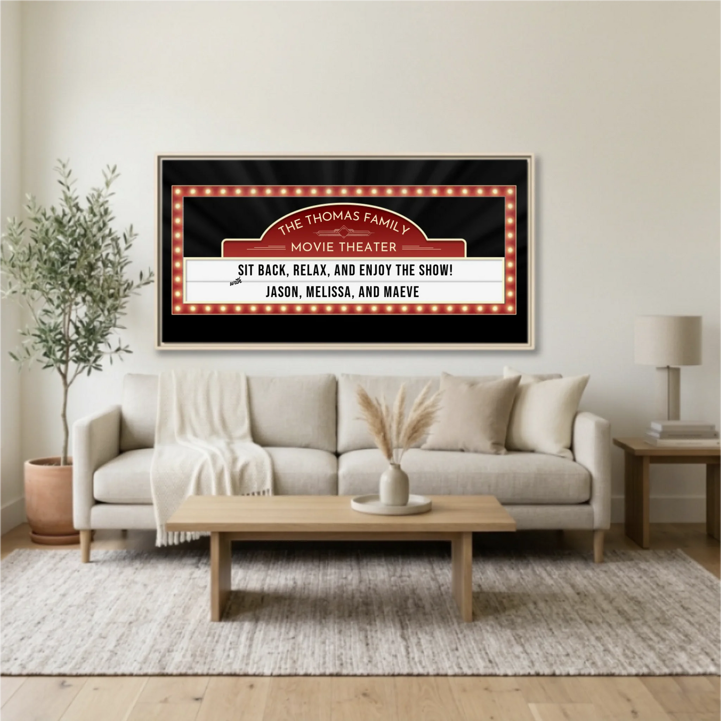 Living Room Natural Framed Wide Format 2.1 Mockup