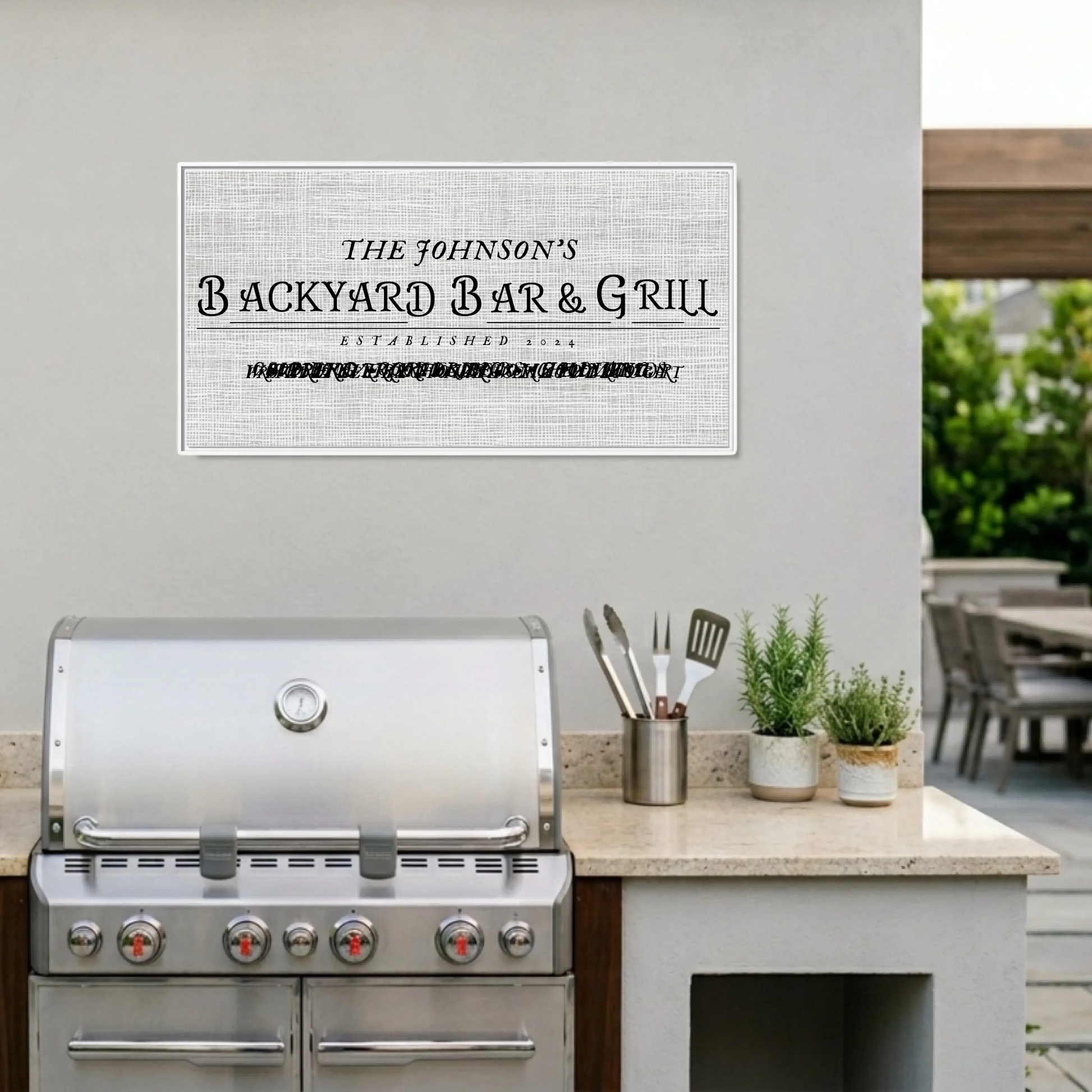 Grill:patio white framed Wide Format 2.1