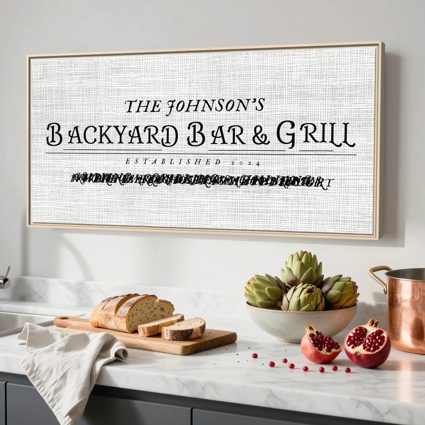 Kitchen Natural Framed Wide Format 2.1 Canvas Mockup