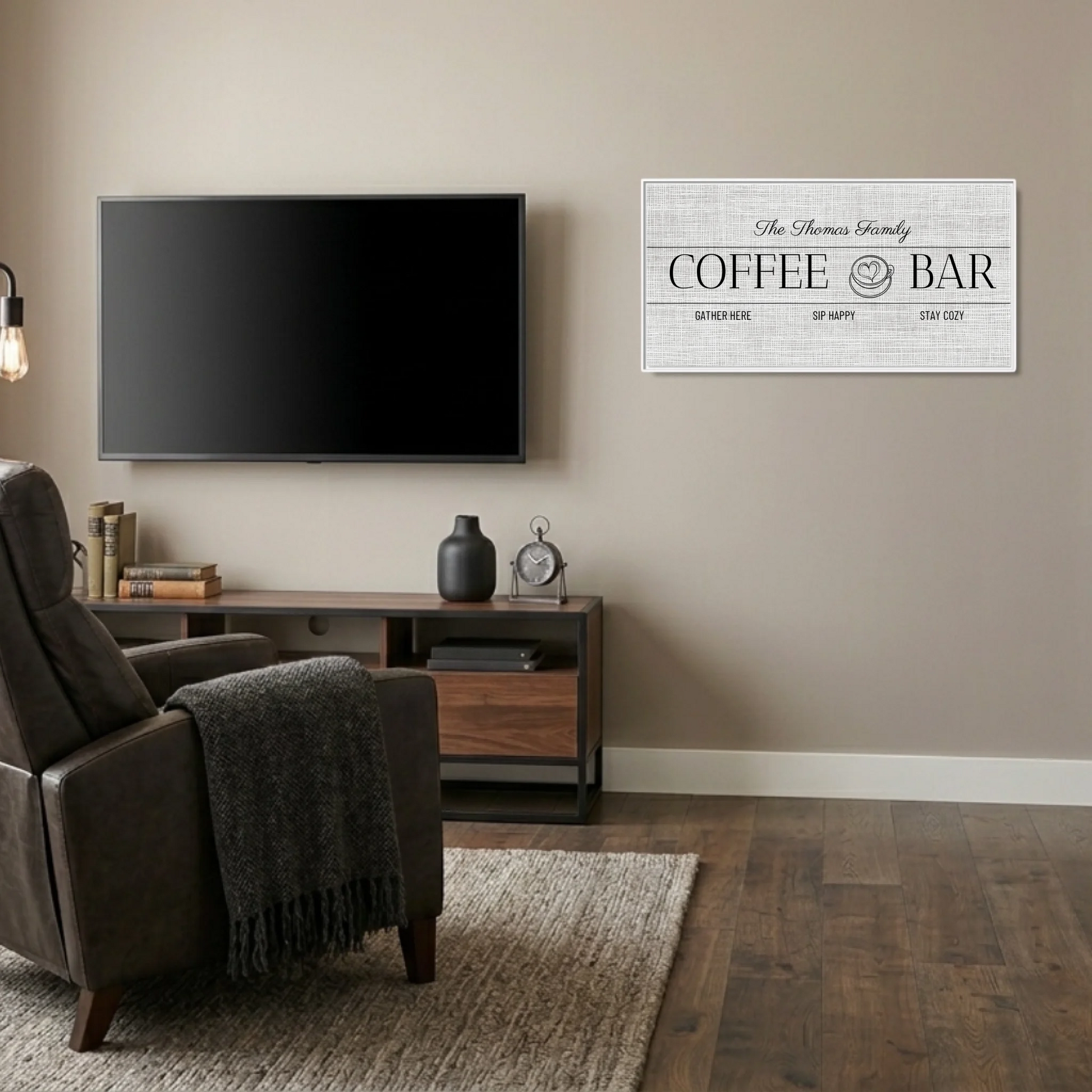 Man Cave White Frame Wide Format 2.1 Canvas Mockup