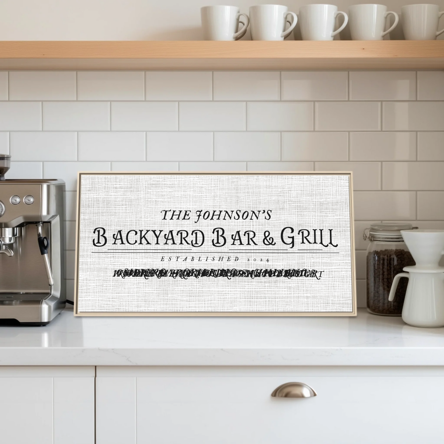 Coffee Bar:Kitchen Natural framed Wide Format 2.1