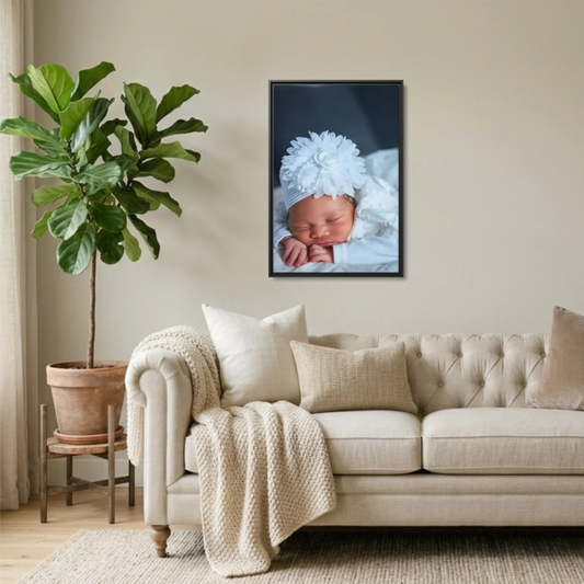 Black Framed 24x36 Vertical Canvas (2.3) Mockup For TIB