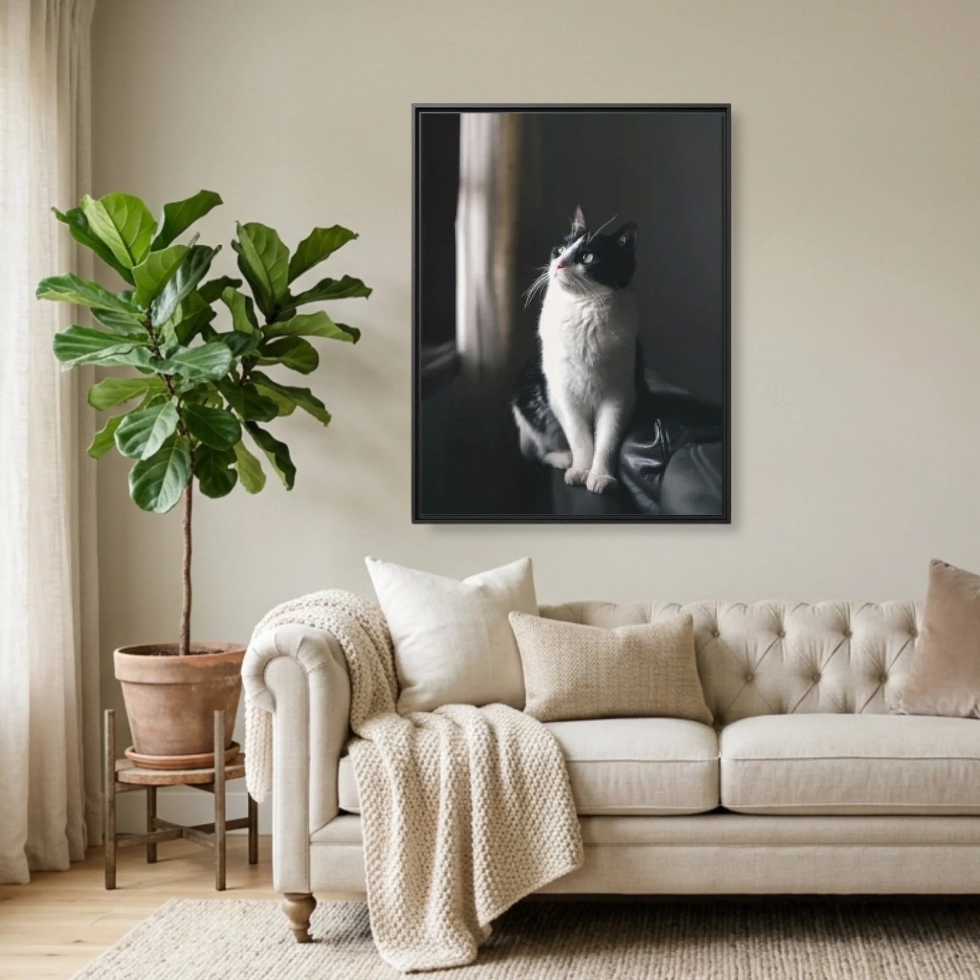 Black Framed 30x40 (3.4) Vertical Rectangular Canvas