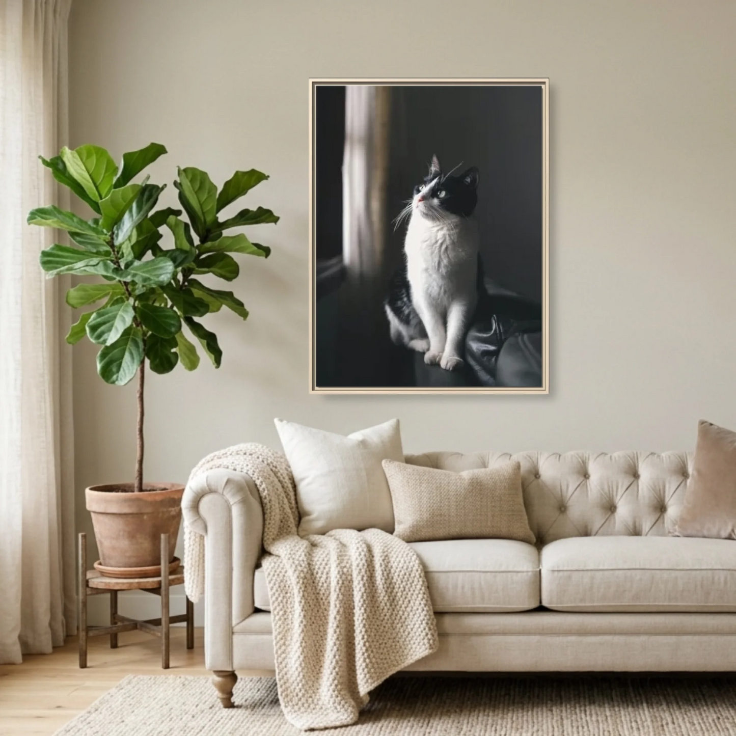 Natural Framed 30x40 (3.4) Vertical Rectangular Canvas