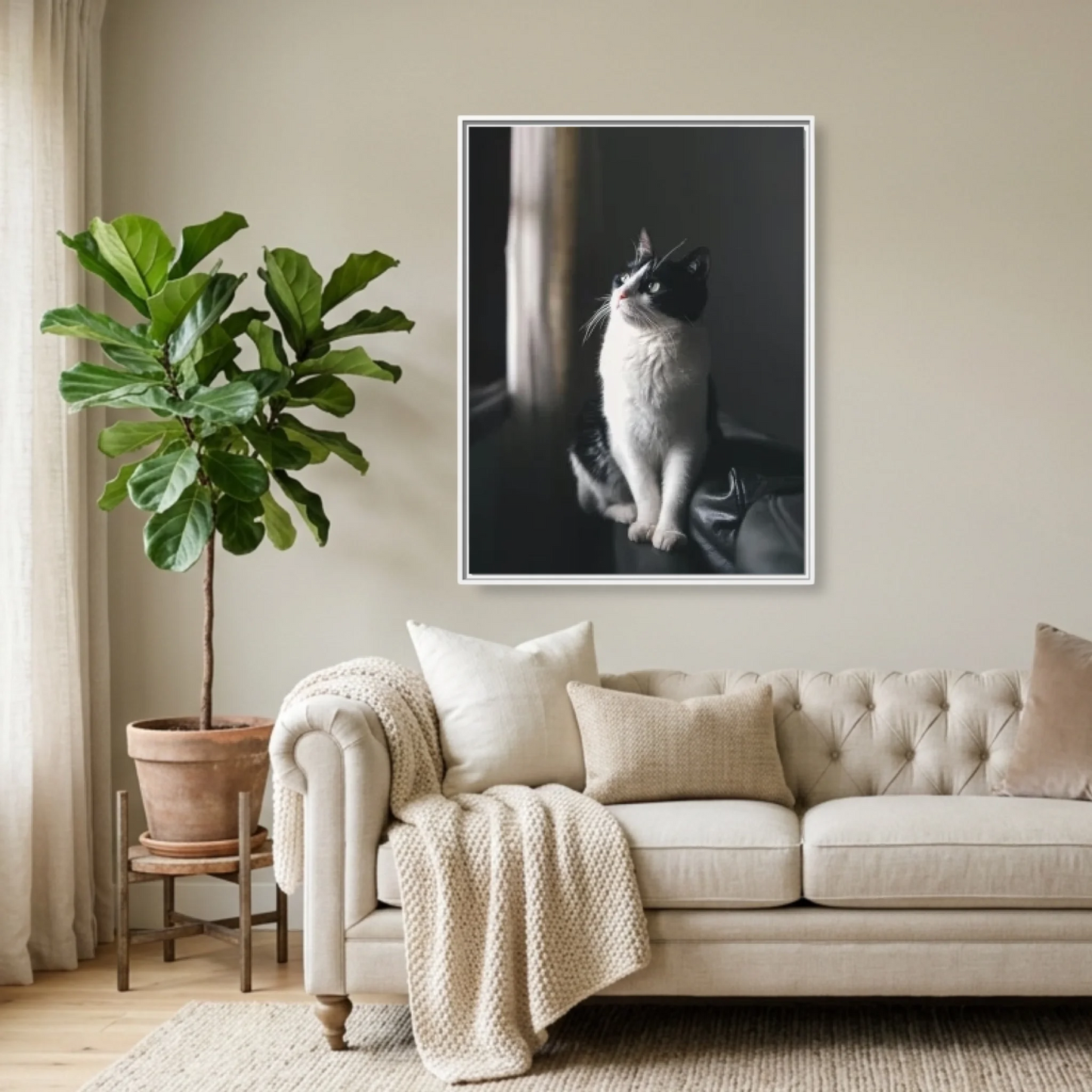 White Framed 30x40 (3.4) Vertical Rectangular Canvas