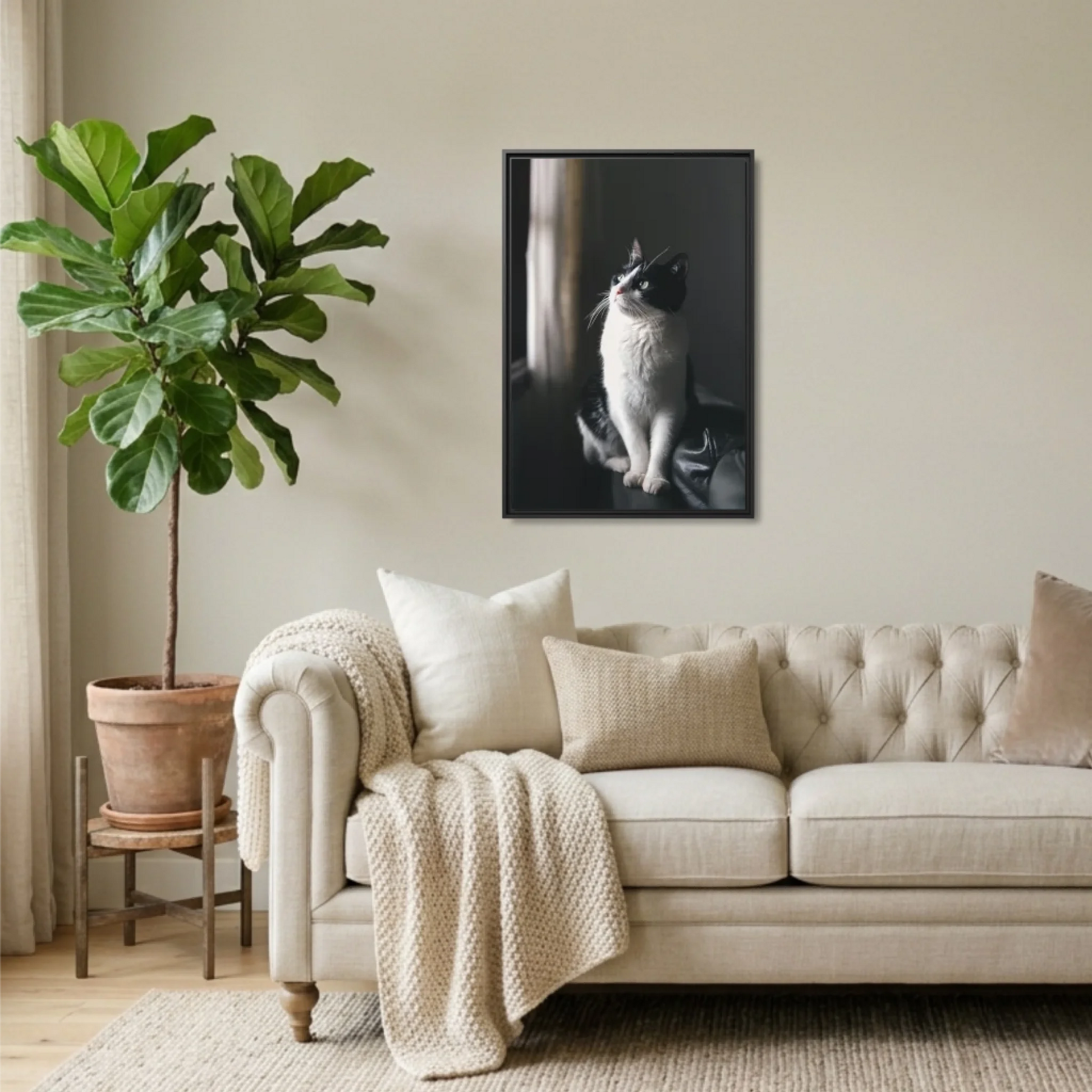 Black Framed 24x36 Vertical Canvas (2.3) Mockup For TIB