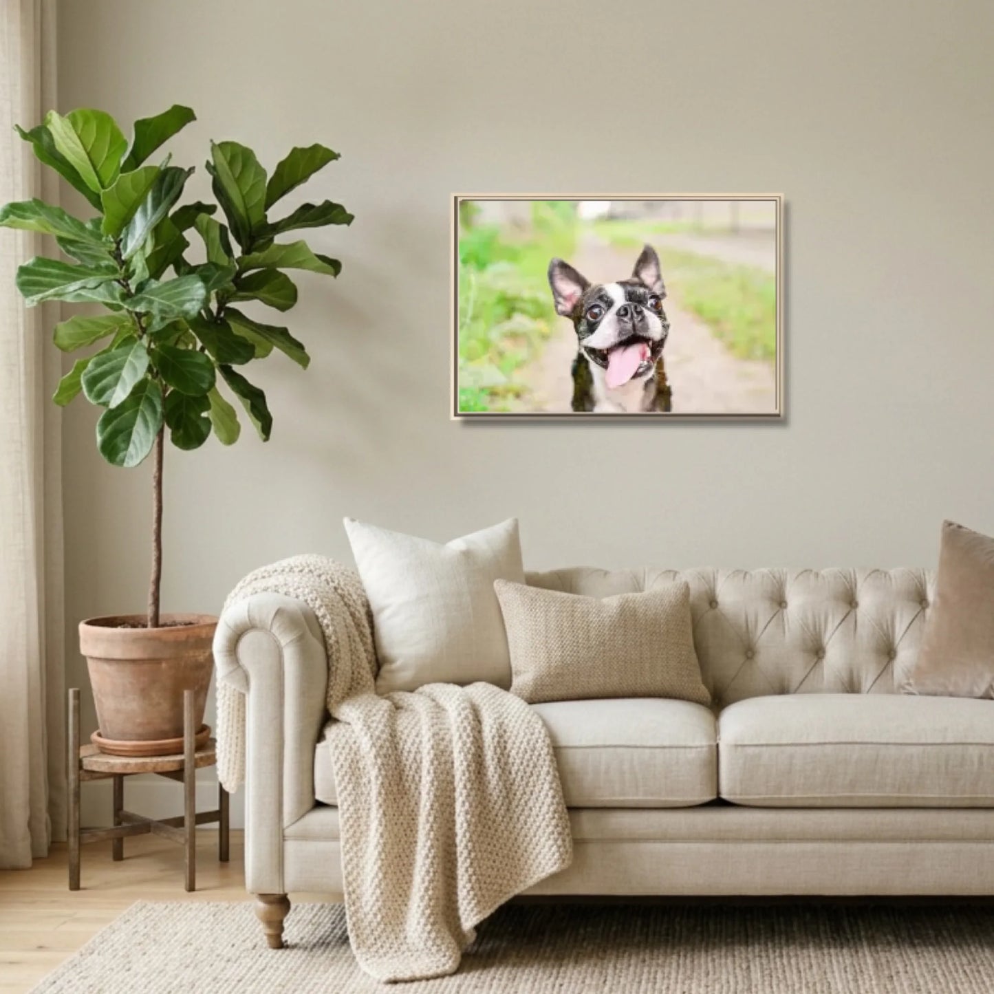 Natural framed 36x24 Horizontal Canvas (2.3) Lifestyle Mockup