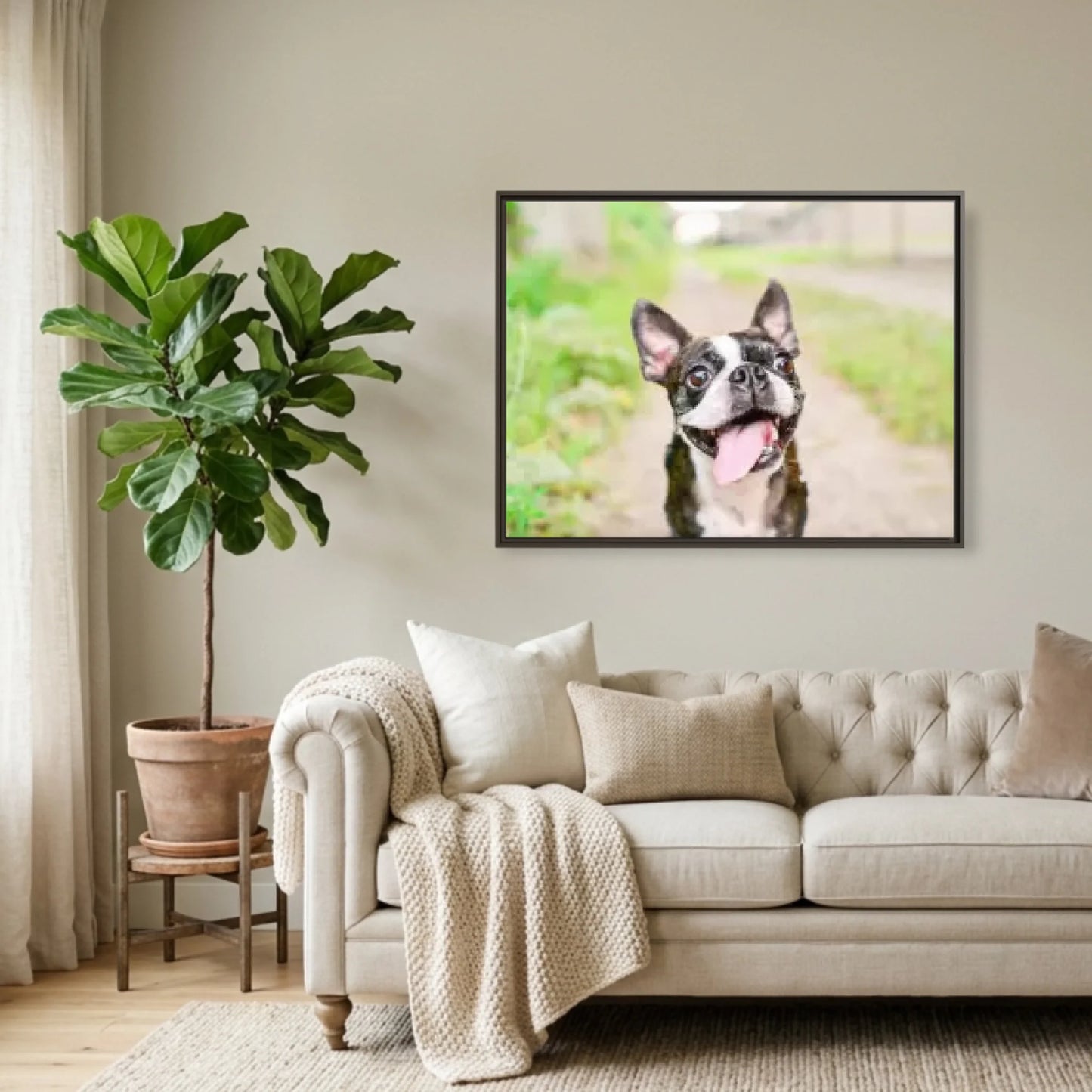 Espresso Framed Horizontal 4.3 Rectangular Canvas Lifestyle Mockup