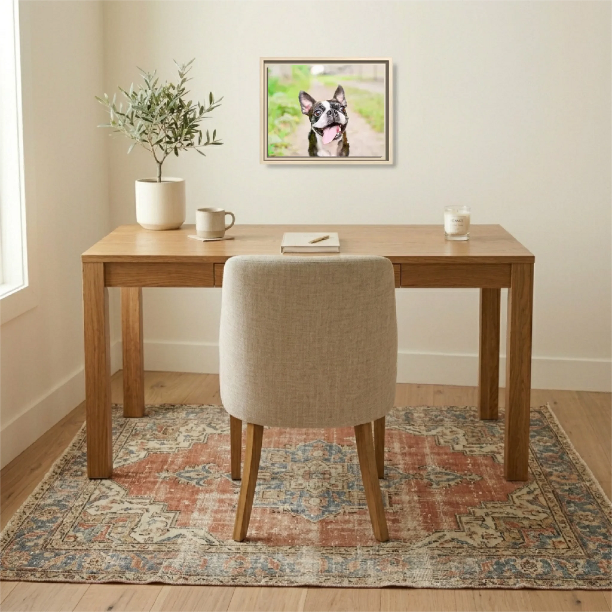 Natural framed 14.11 Rectangular Canvas Lifestyle Mockup