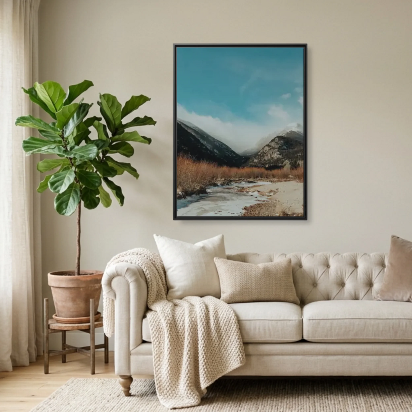 Black Framed 30x40 (3.4) Vertical Rectangular Canvas