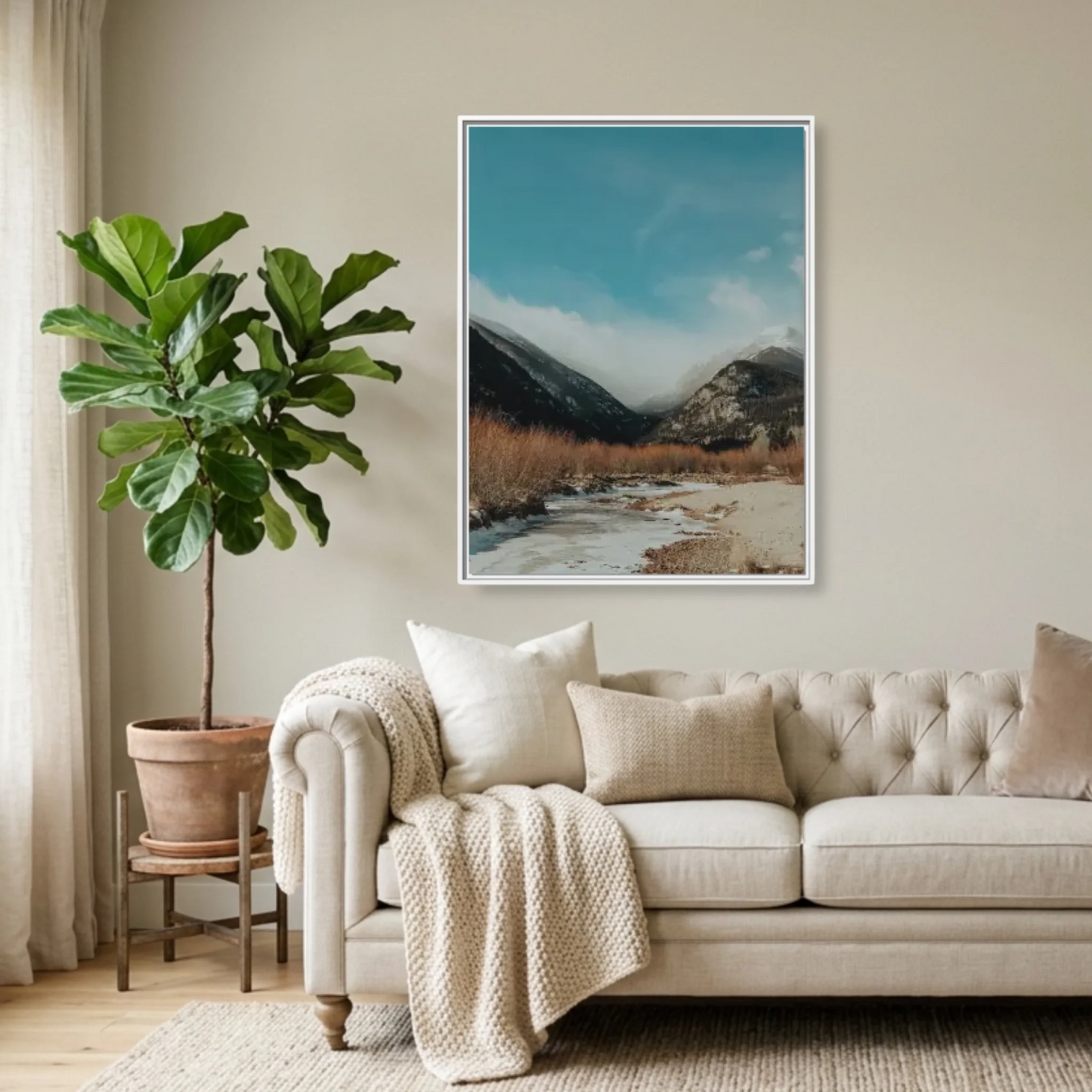 White Framed 30x40 (3.4) Vertical Rectangular Canvas