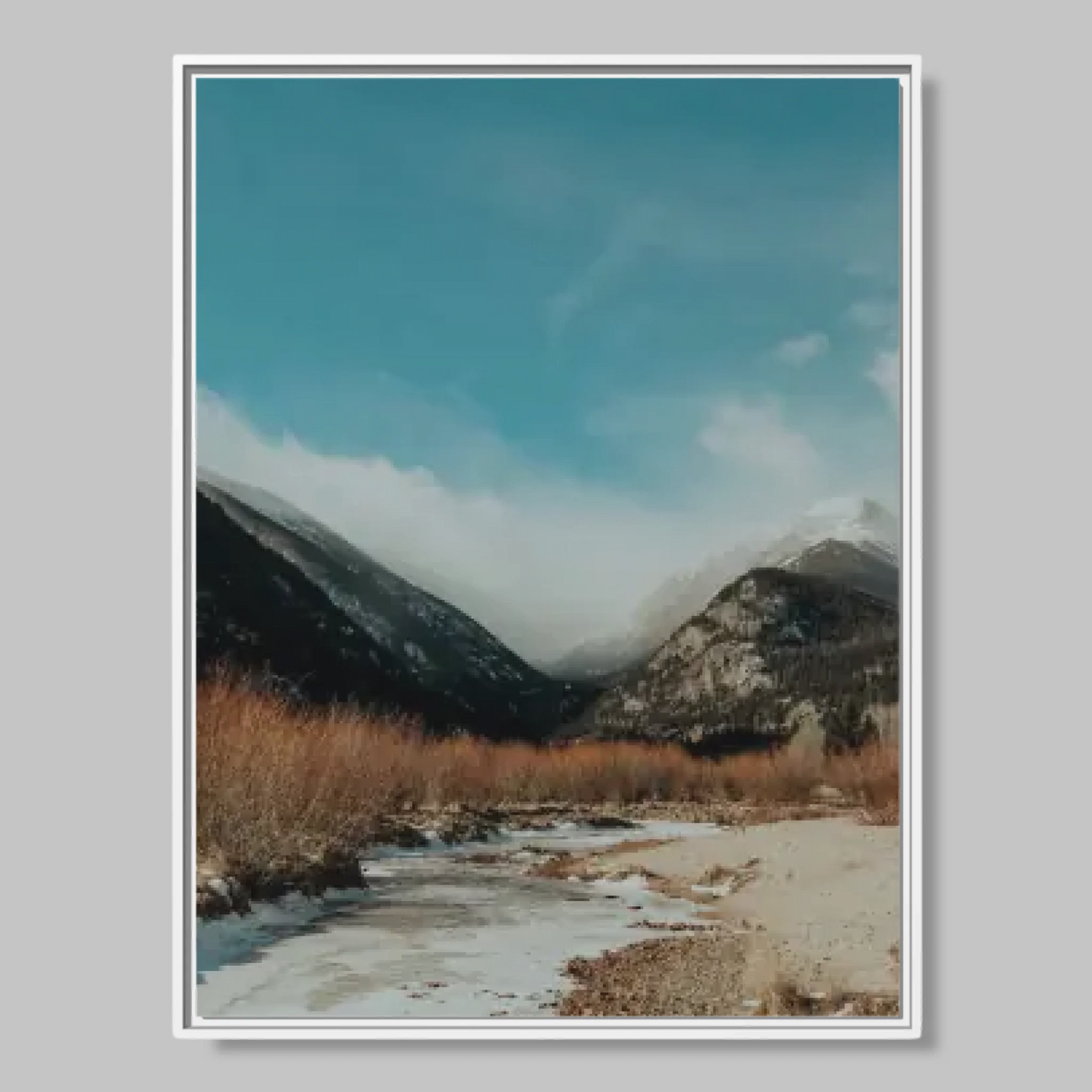 White Framed Closeup 30x40 (3.4) Vertical Rectangular Canvas