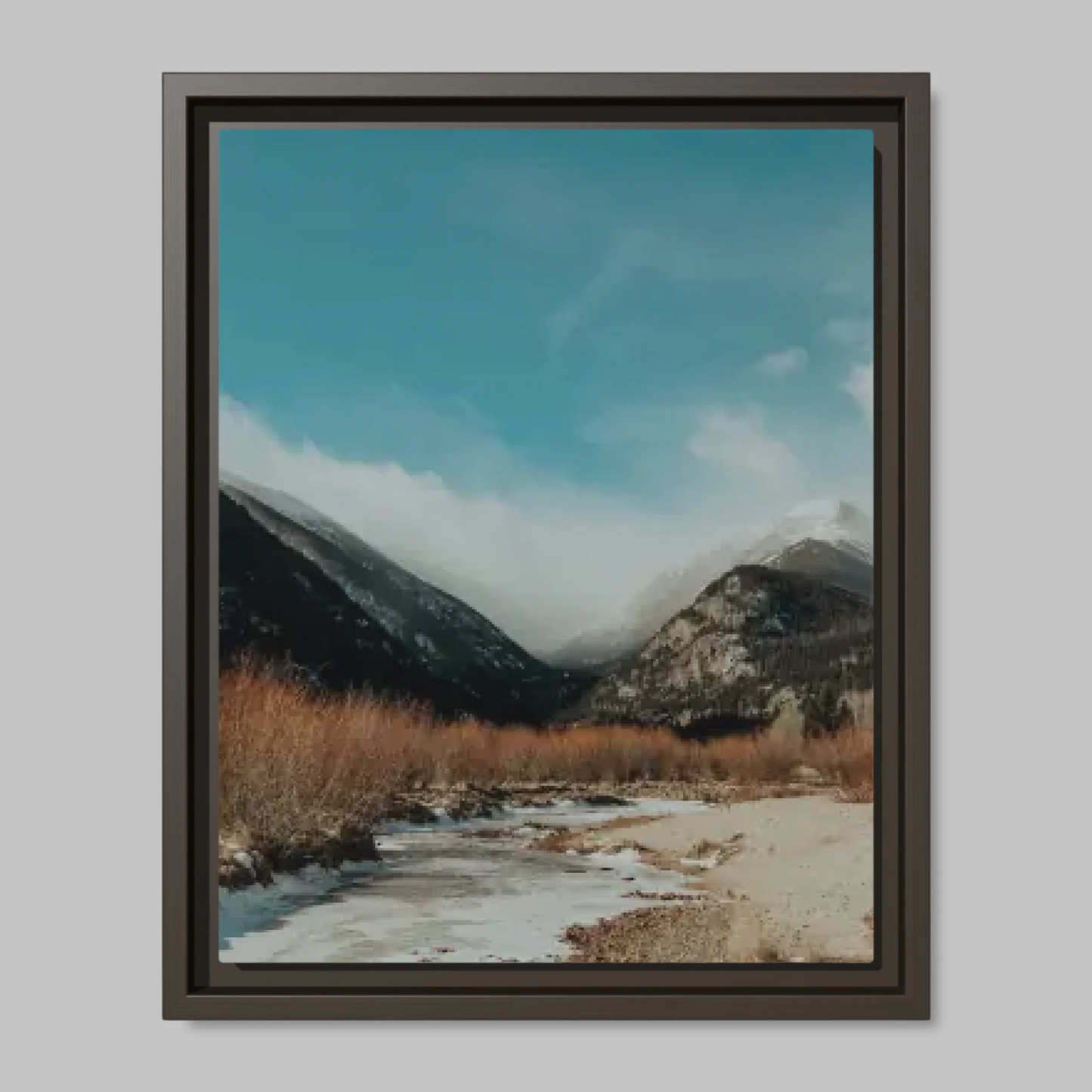 Espresso Framed Closeup 11x14 (11.14) Vertical Canvas Mockup