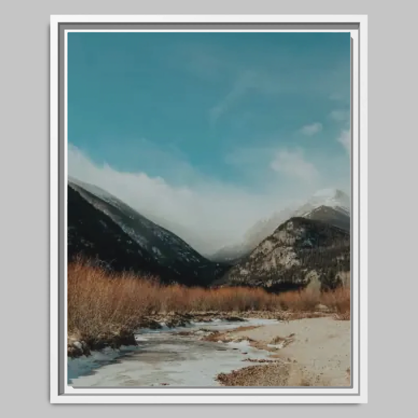 White Closeup 16x20 Vertical Canvas (4.5) Mockup For TIB
