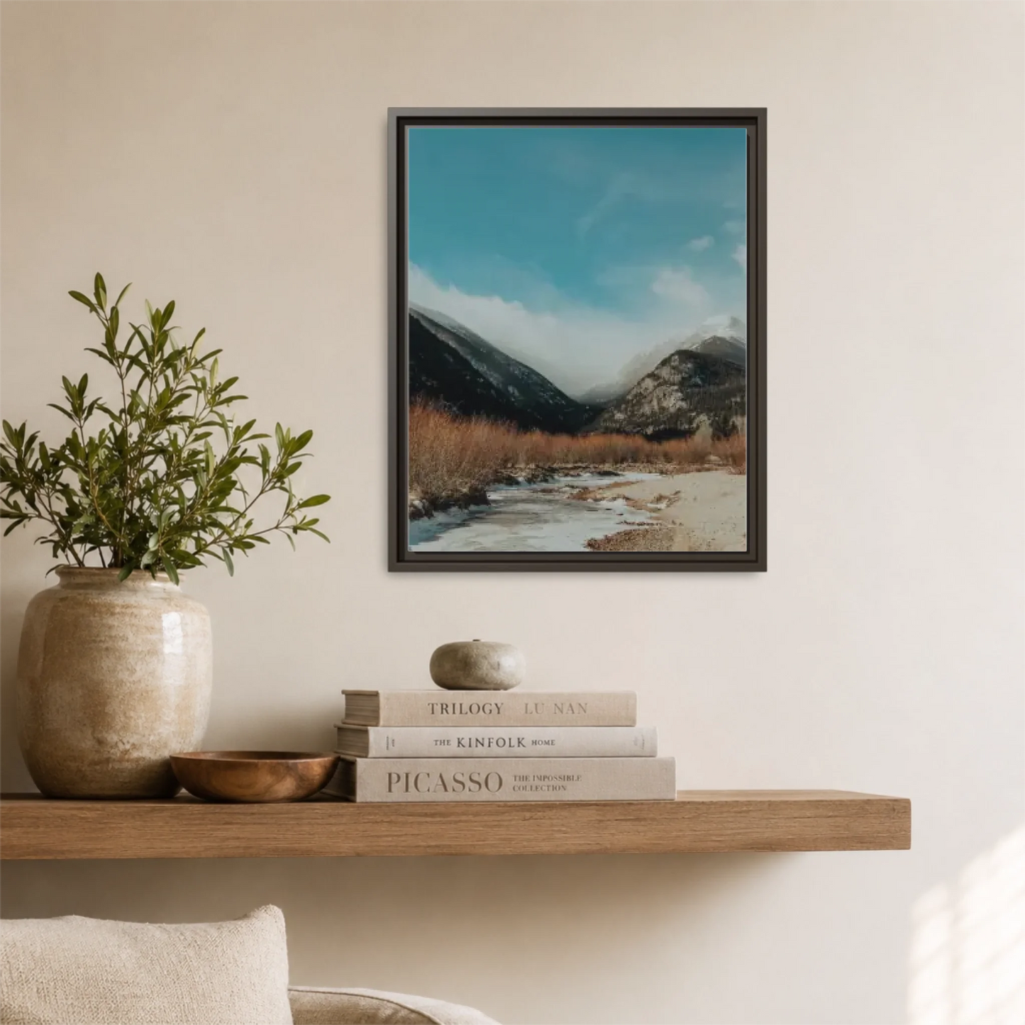 Espresso Framed 16x20 Vertical Canvas (4.5) Mockup For TIB