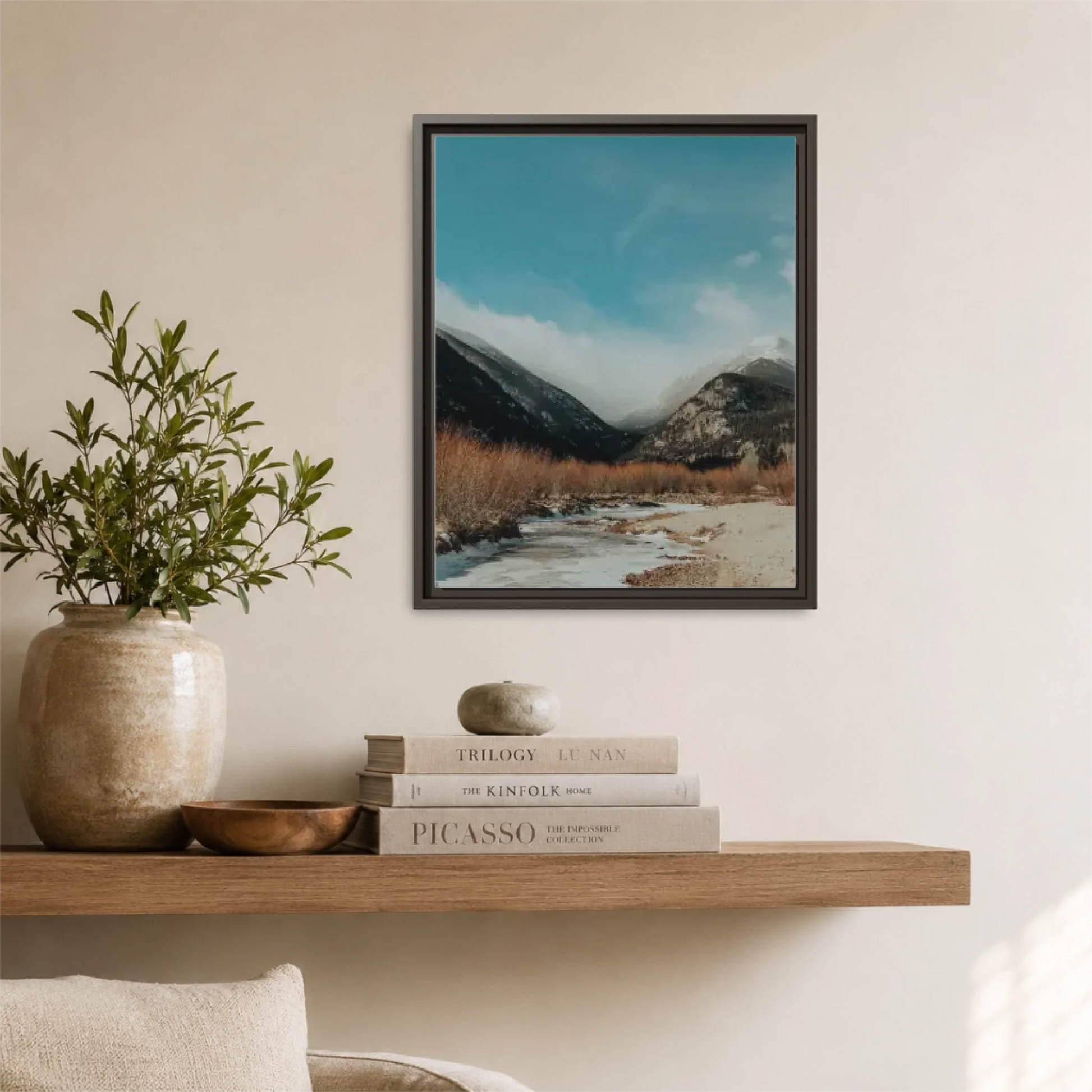 Espresso Framed 16x20 Vertical Canvas (4.5) Mockup For TIB
