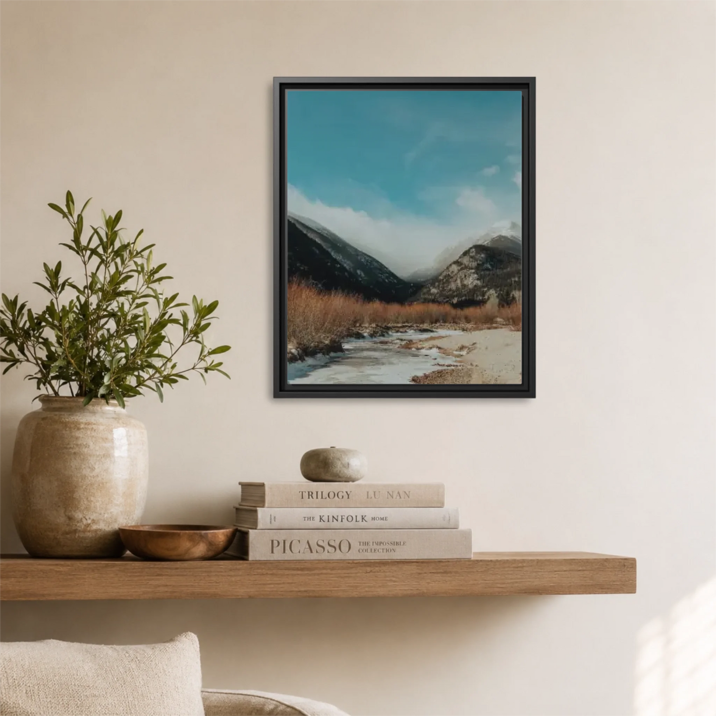 Black Framed 16x20 Vertical Canvas (4.5) Mockup For TIB