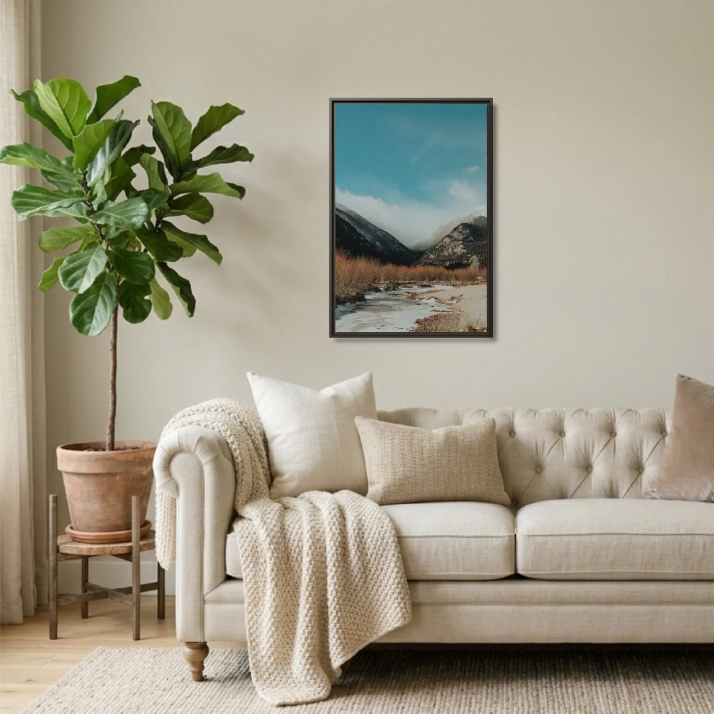 Espresso Framed 24x36 Vertical Canvas (2.3) Mockup For TIB