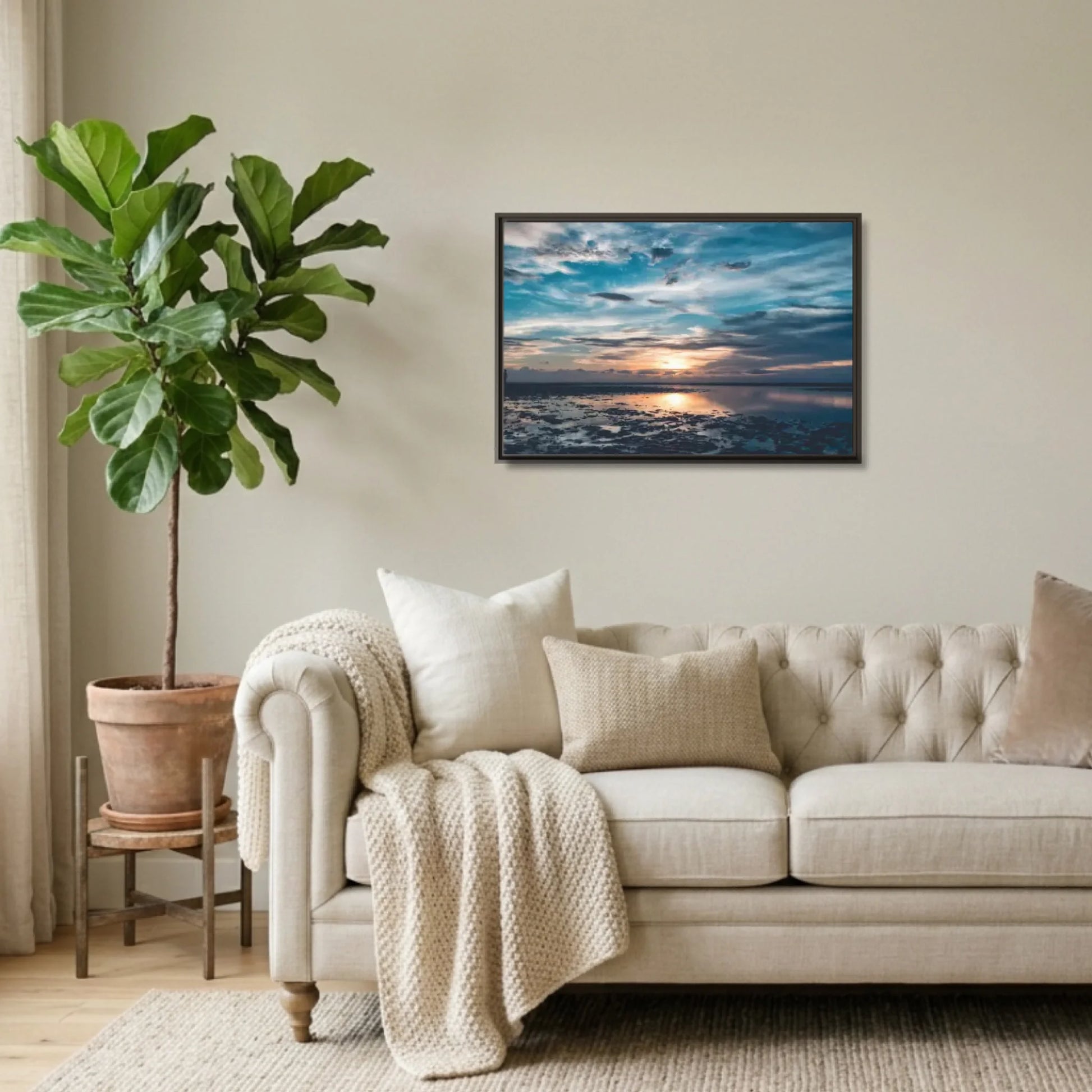 Espresso framed 36x24 Horizontal Canvas (2.3) Lifestyle Mockup