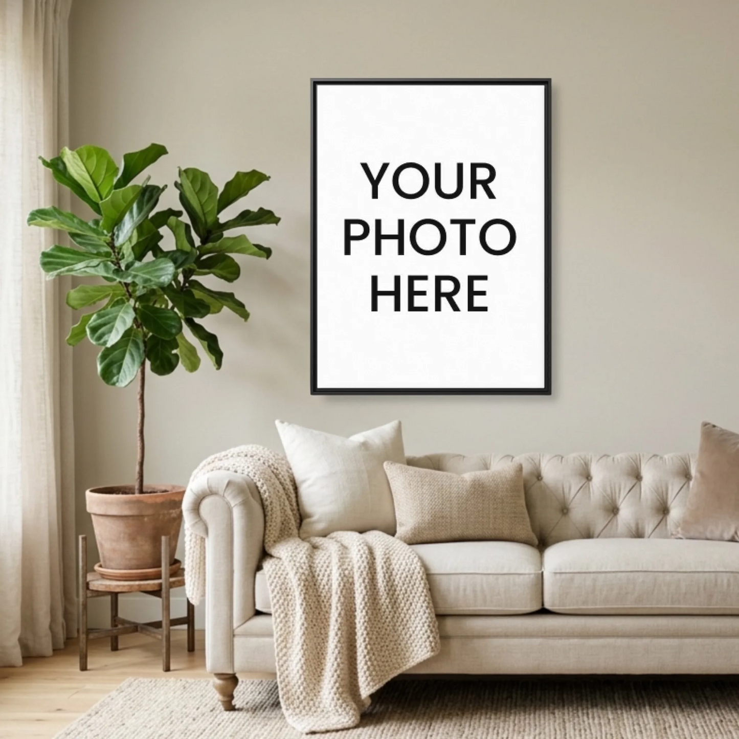 Black Framed 30x40 (3.4) Vertical Rectangular Canvas