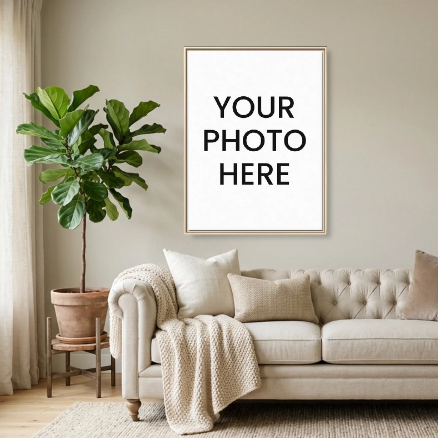 Natural Framed 30x40 (3.4) Vertical Rectangular Canvas