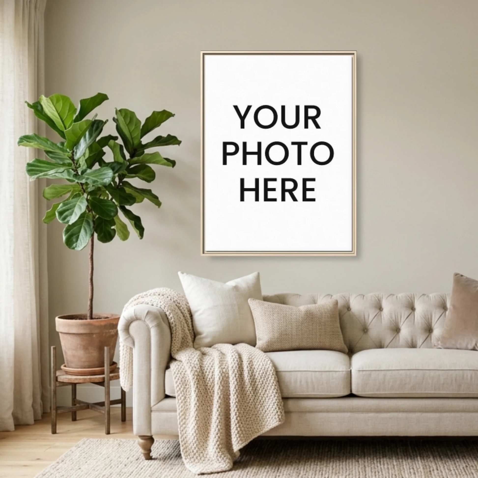 Natural Framed 30x40 (3.4) Vertical Rectangular Canvas
