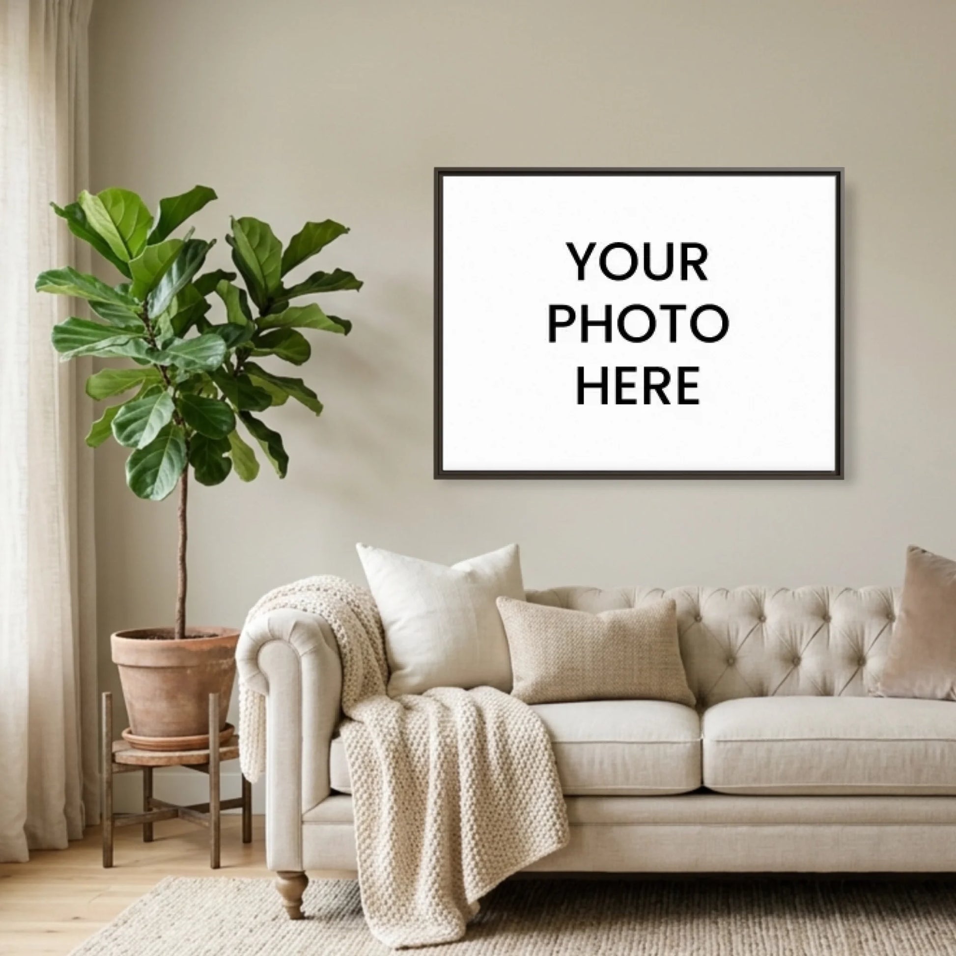Espresso Framed Horizontal 4.3 Rectangular Canvas Lifestyle Mockup